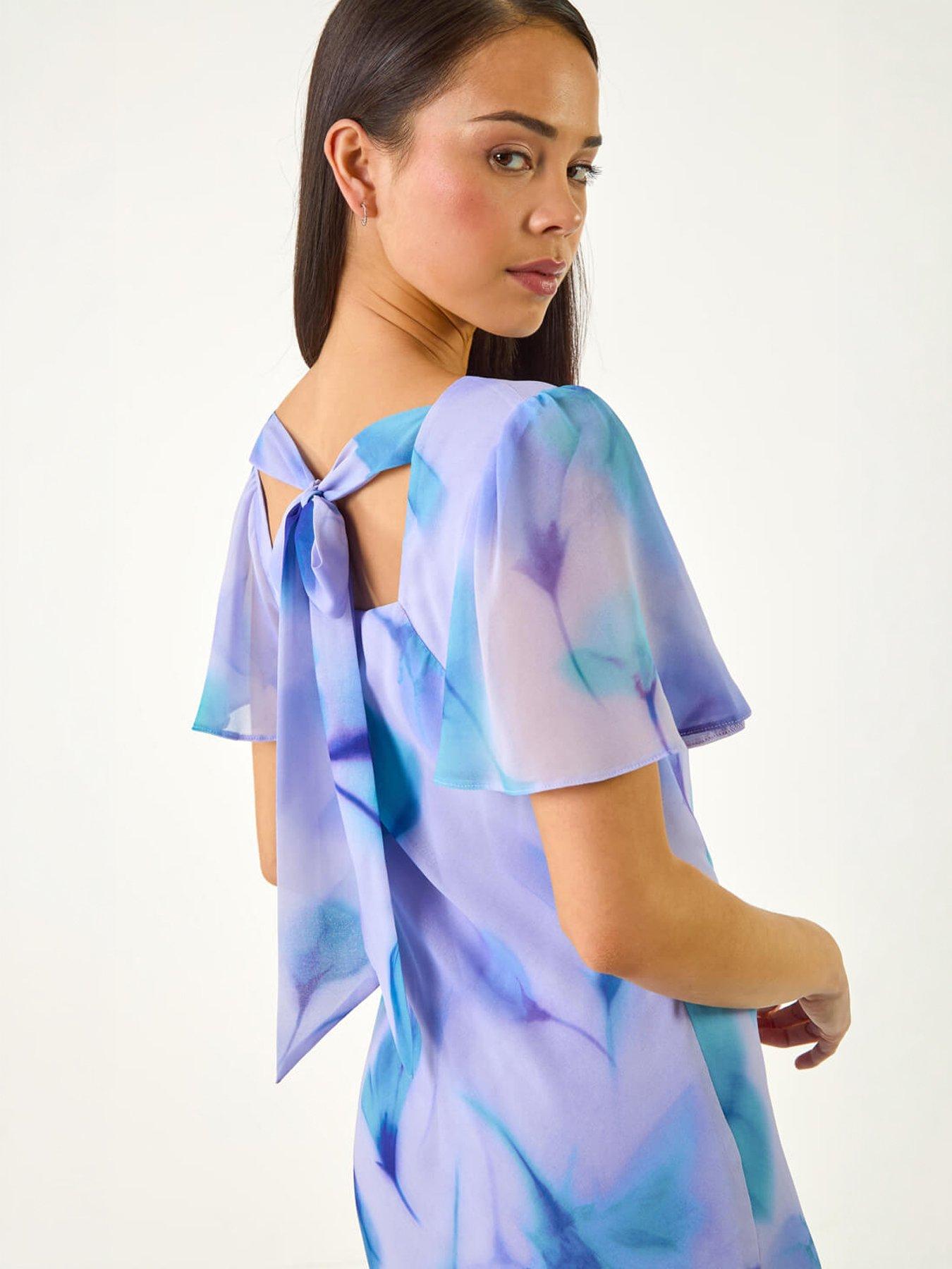 Image 2 of 5 of Roman Petite Floral Cowl Neck Midi Dress