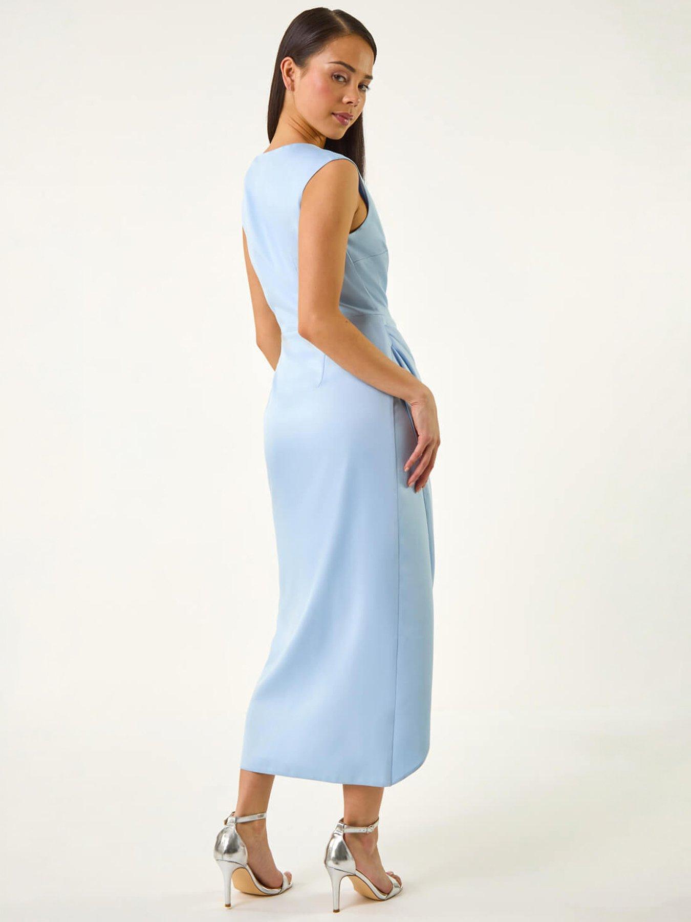  image of roman-petite-draped-midi-dress