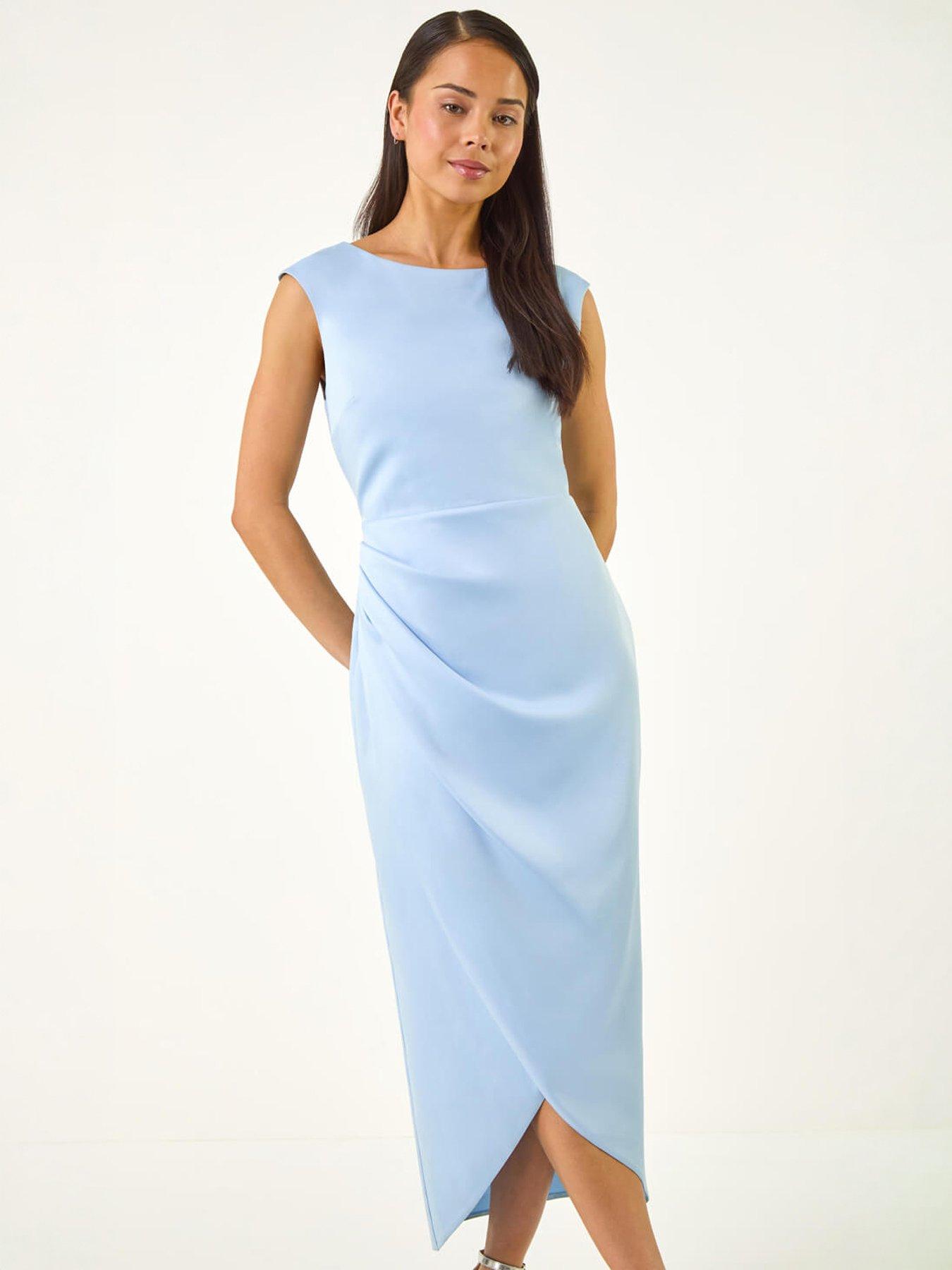  image of roman-petite-draped-midi-dress