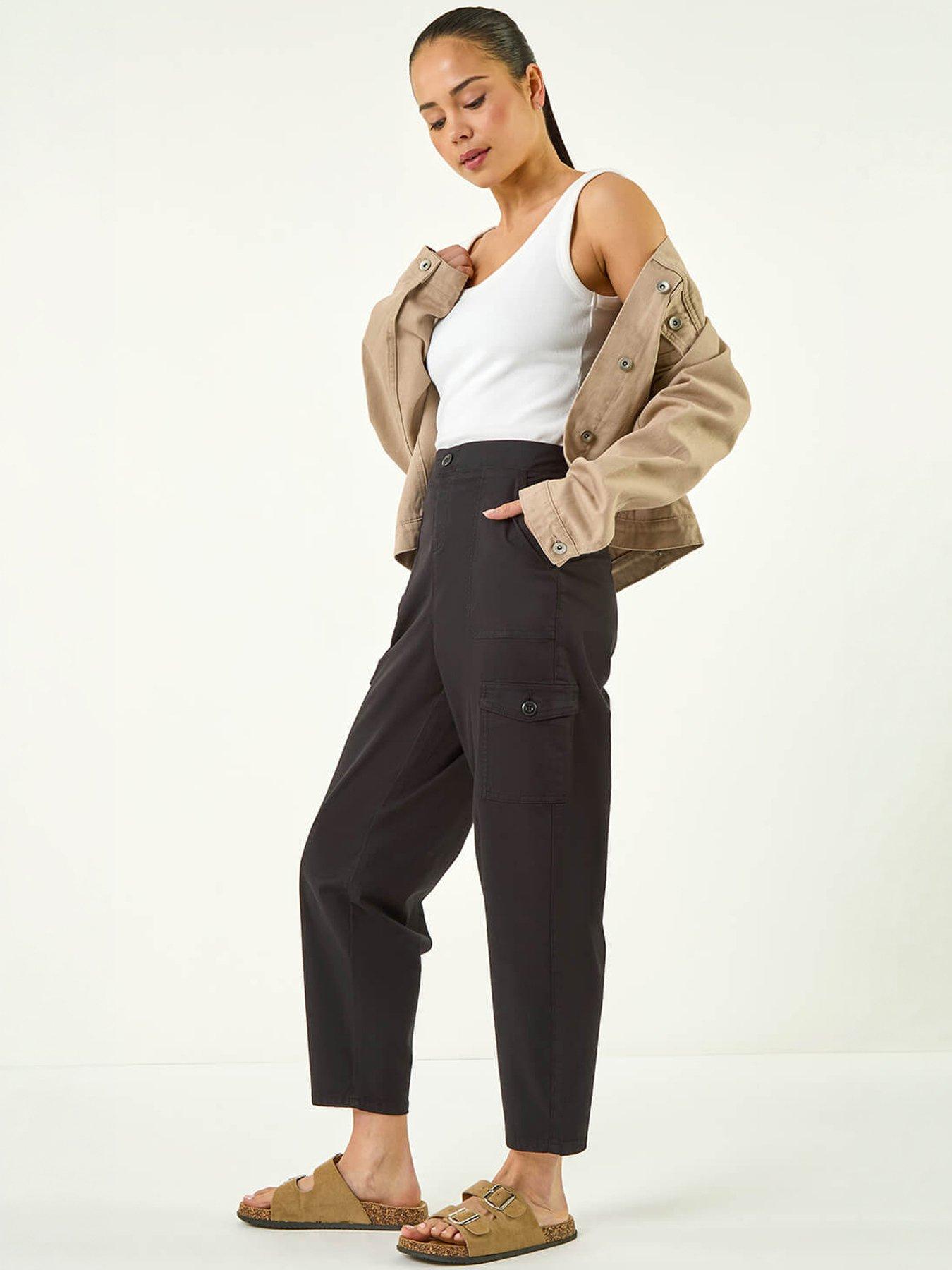 Image 1 of 5 of Roman Petite Cotton Cargo Stretch Trousers
