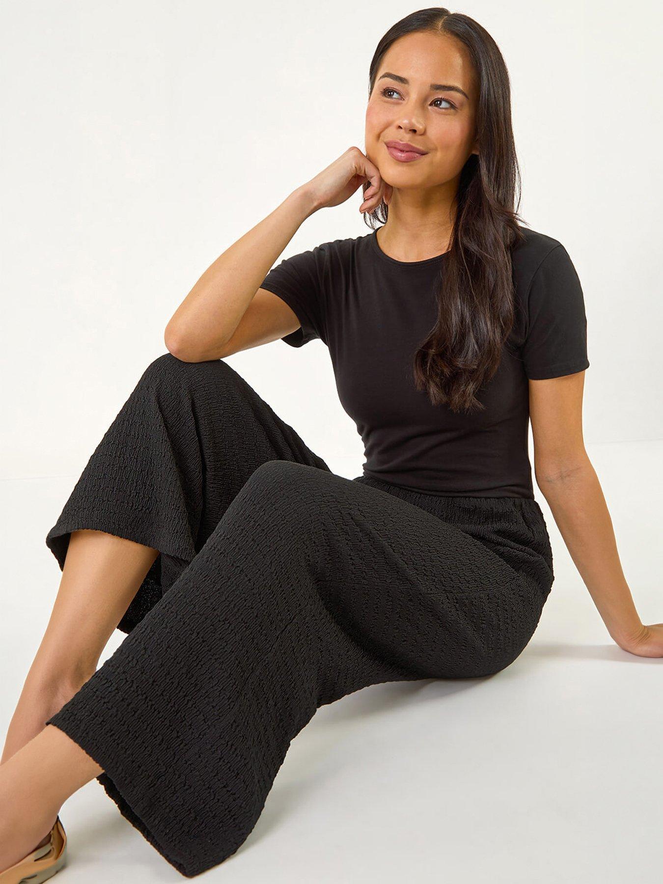  image of roman-petite-textured-cropped-stretch-trouser