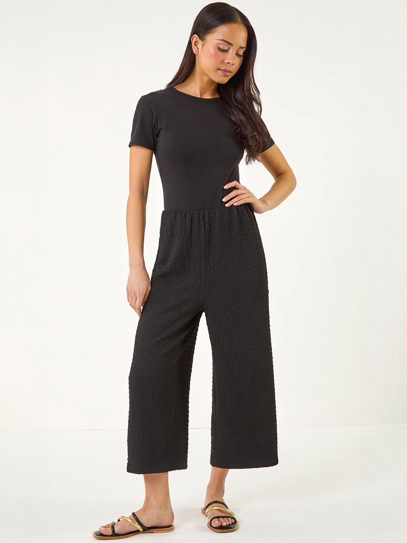  image of roman-petite-textured-cropped-stretch-trouser