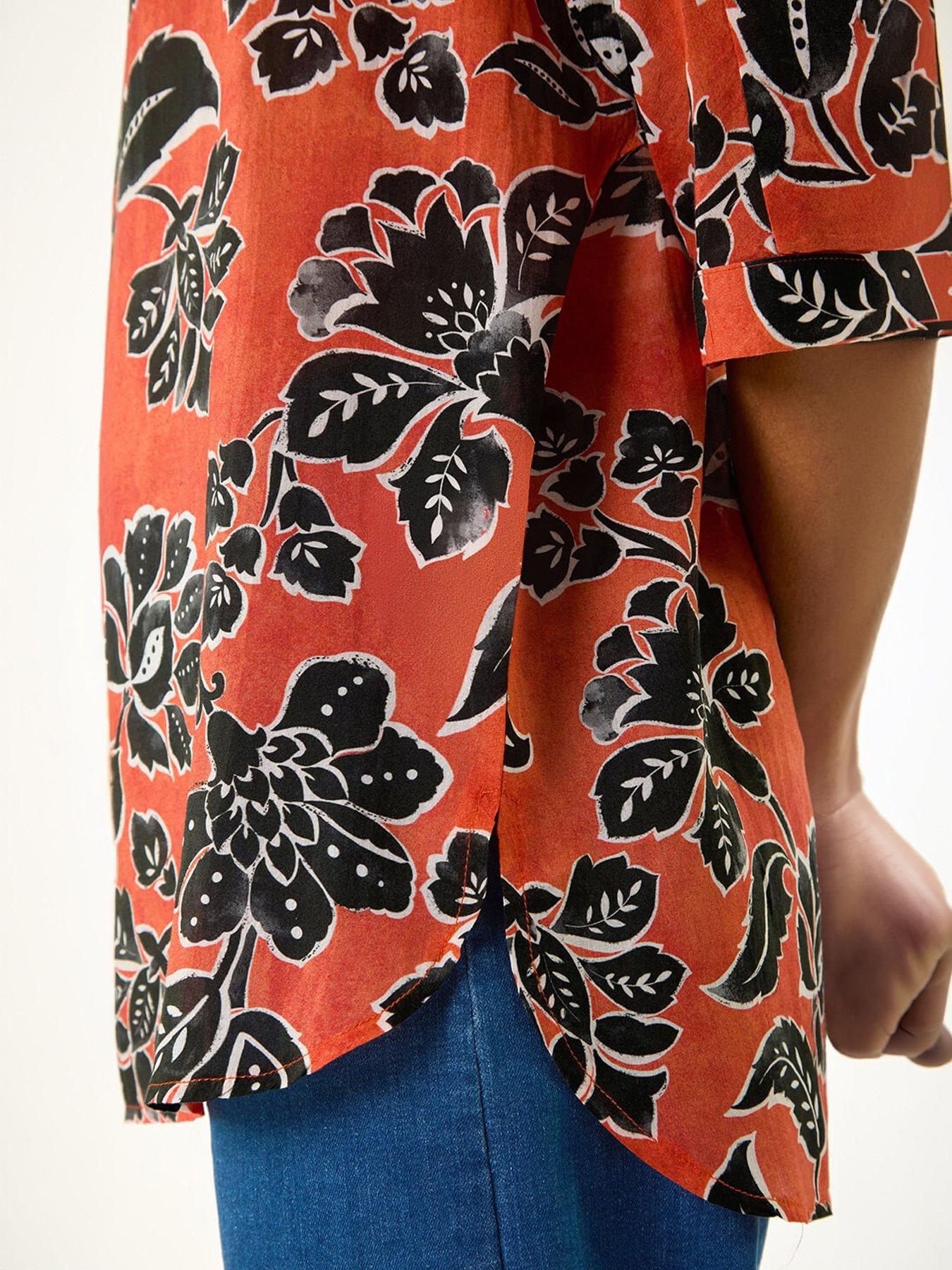  image of roman-floral-print-tunic-top