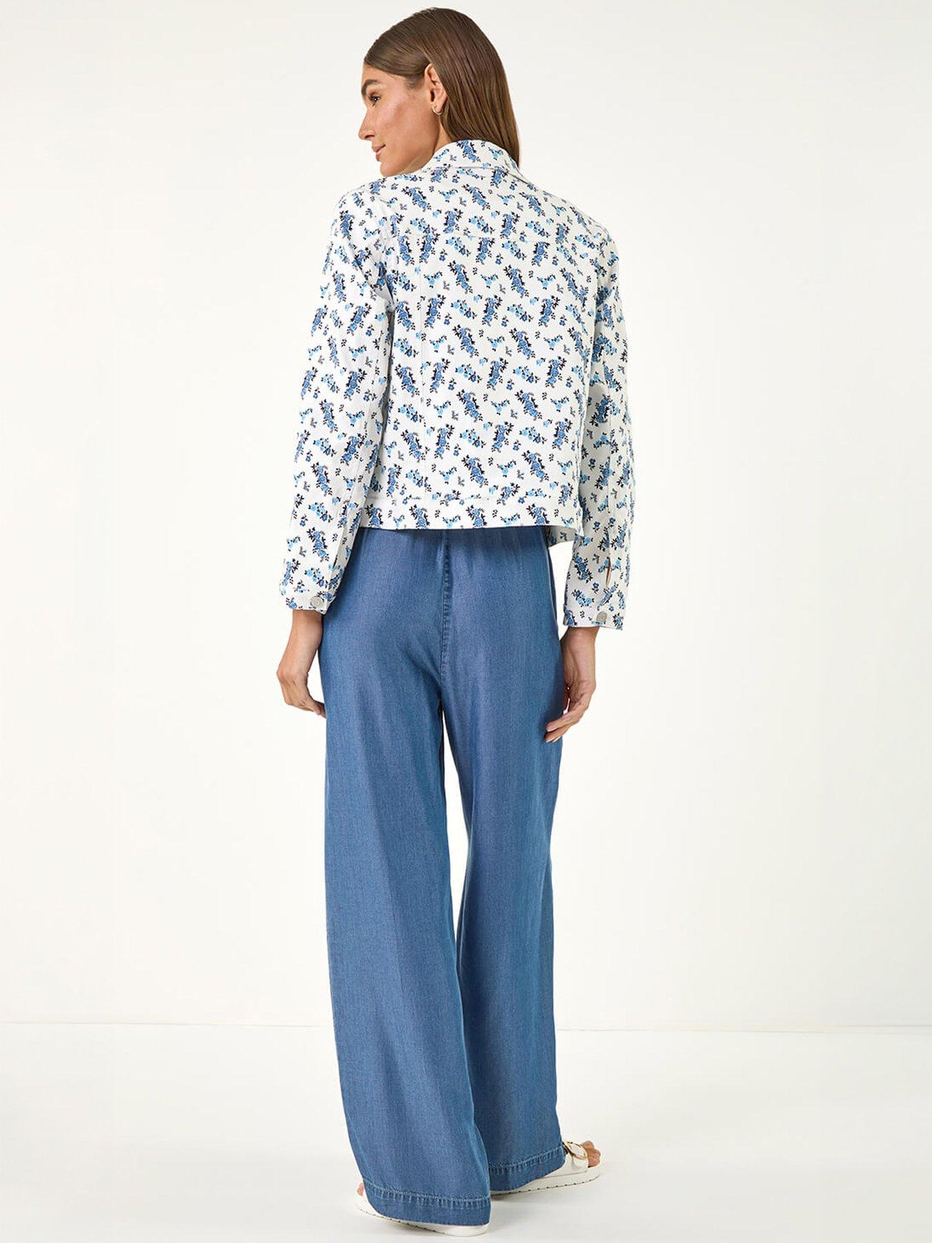 Image 4 of 5 of Roman Floral Print Bengaline Denim Jacket