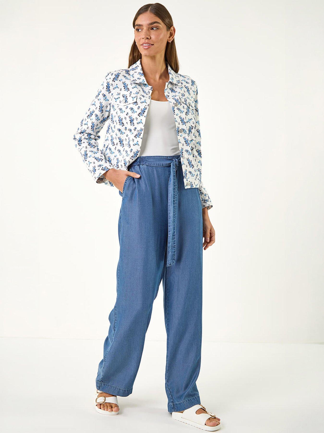 Image 5 of 5 of Roman Floral Print Bengaline Denim Jacket