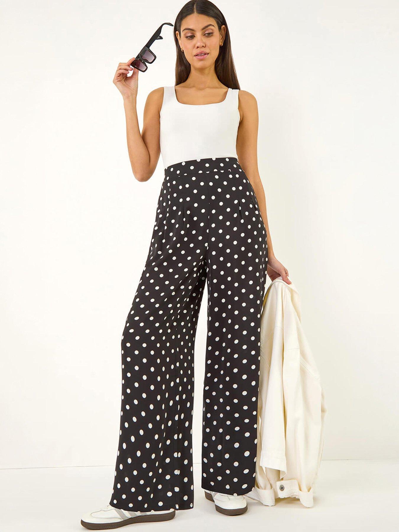  image of roman-spot-print-wide-leg-trouser