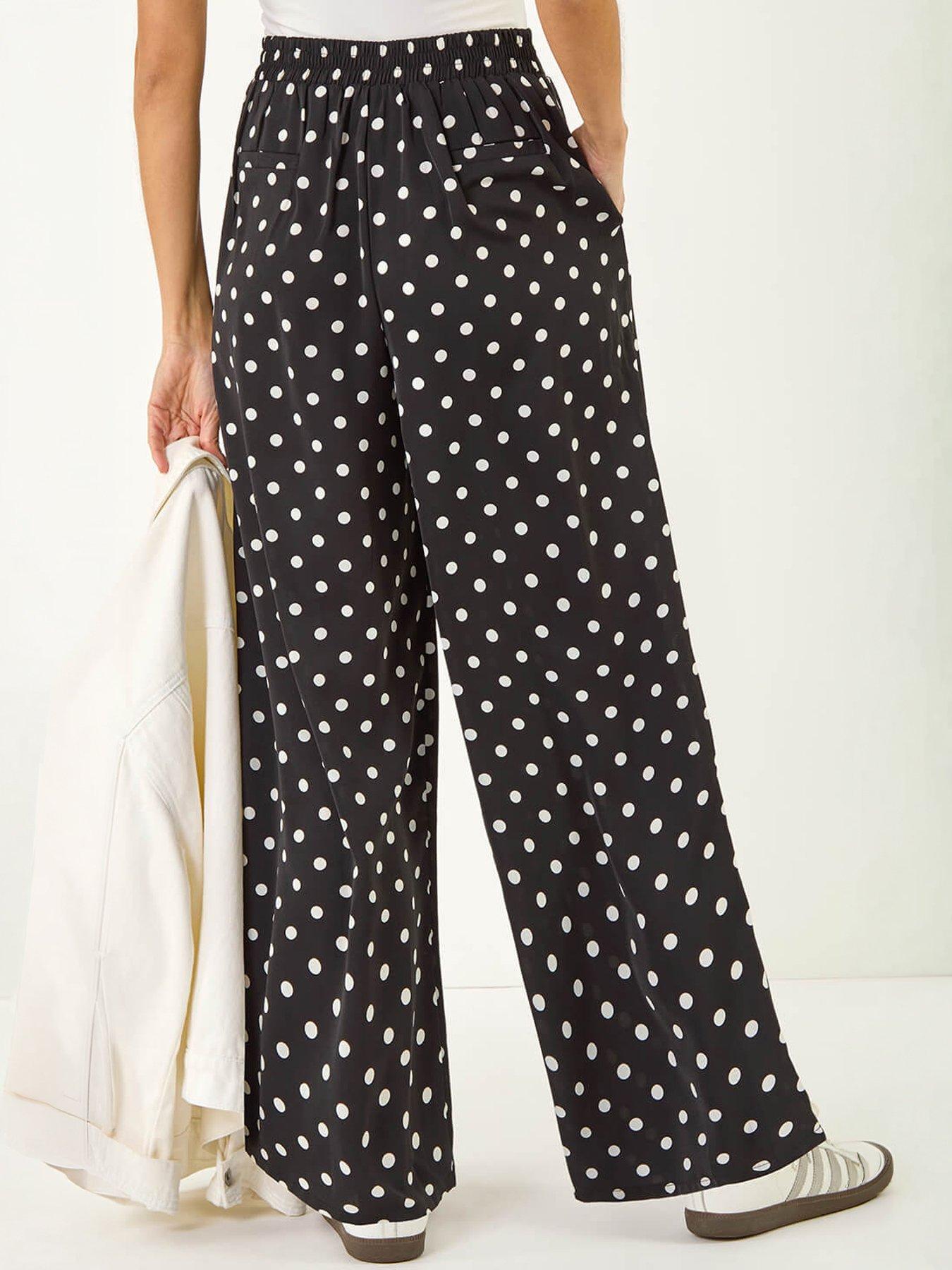  image of roman-spot-print-wide-leg-trouser
