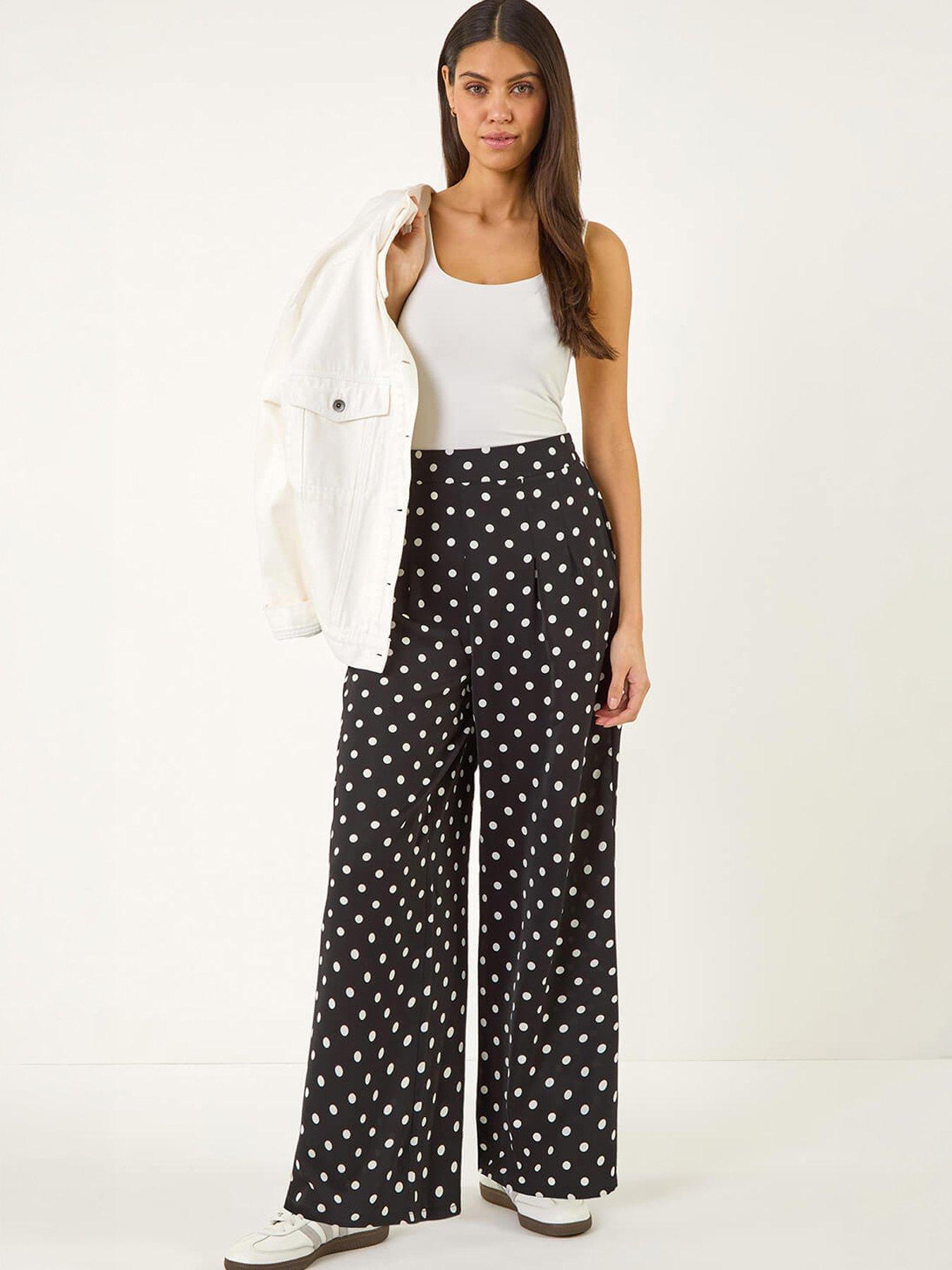  image of roman-spot-print-wide-leg-trouser