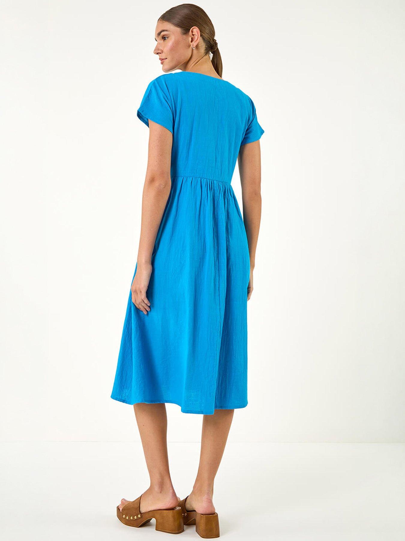  image of roman-linen-look-button-midi-dress