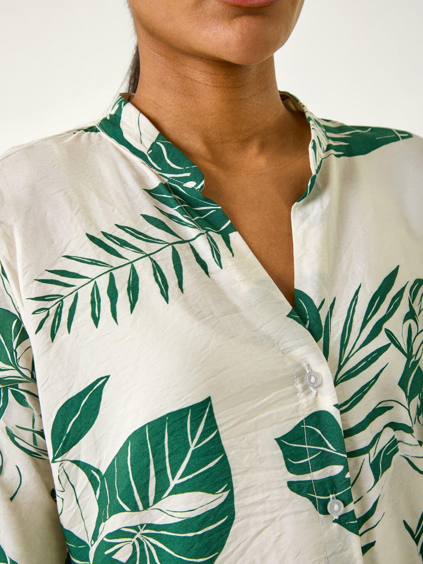 Image 2 of 5 of Roman Tropical Palm Leaf Buttoned Shirt