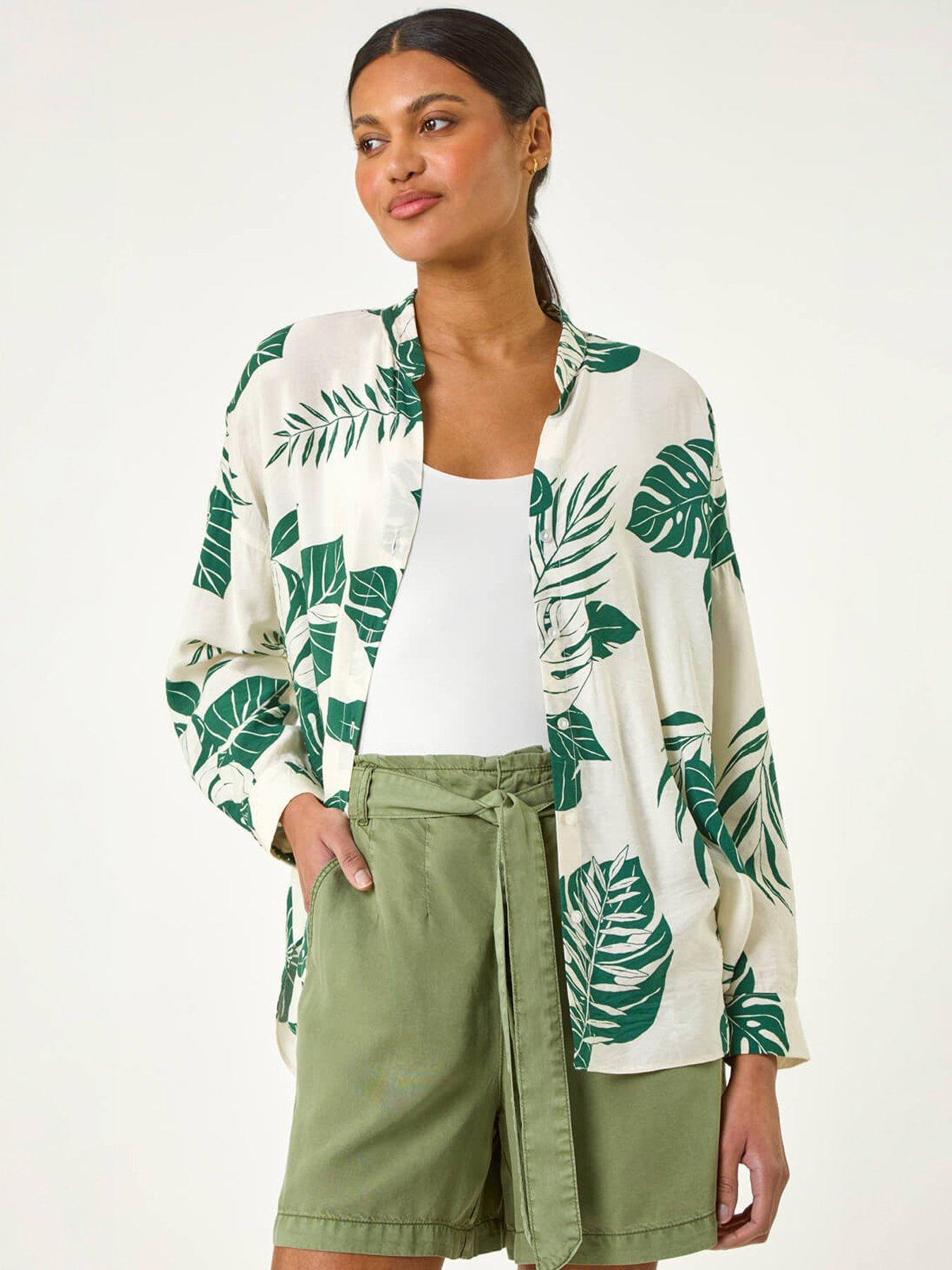 Image 3 of 5 of Roman Tropical Palm Leaf Buttoned Shirt
