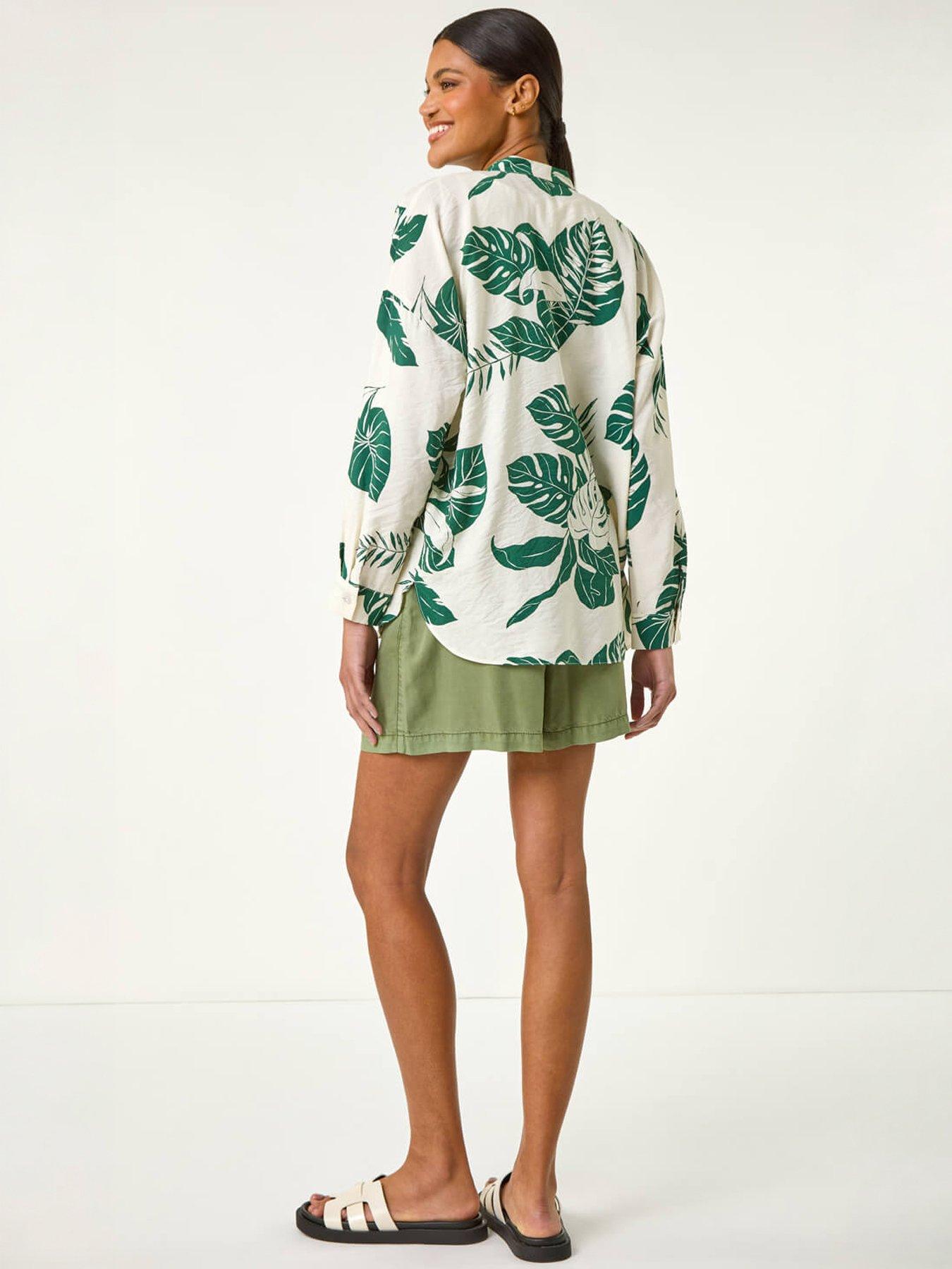 Image 4 of 5 of Roman Tropical Palm Leaf Buttoned Shirt