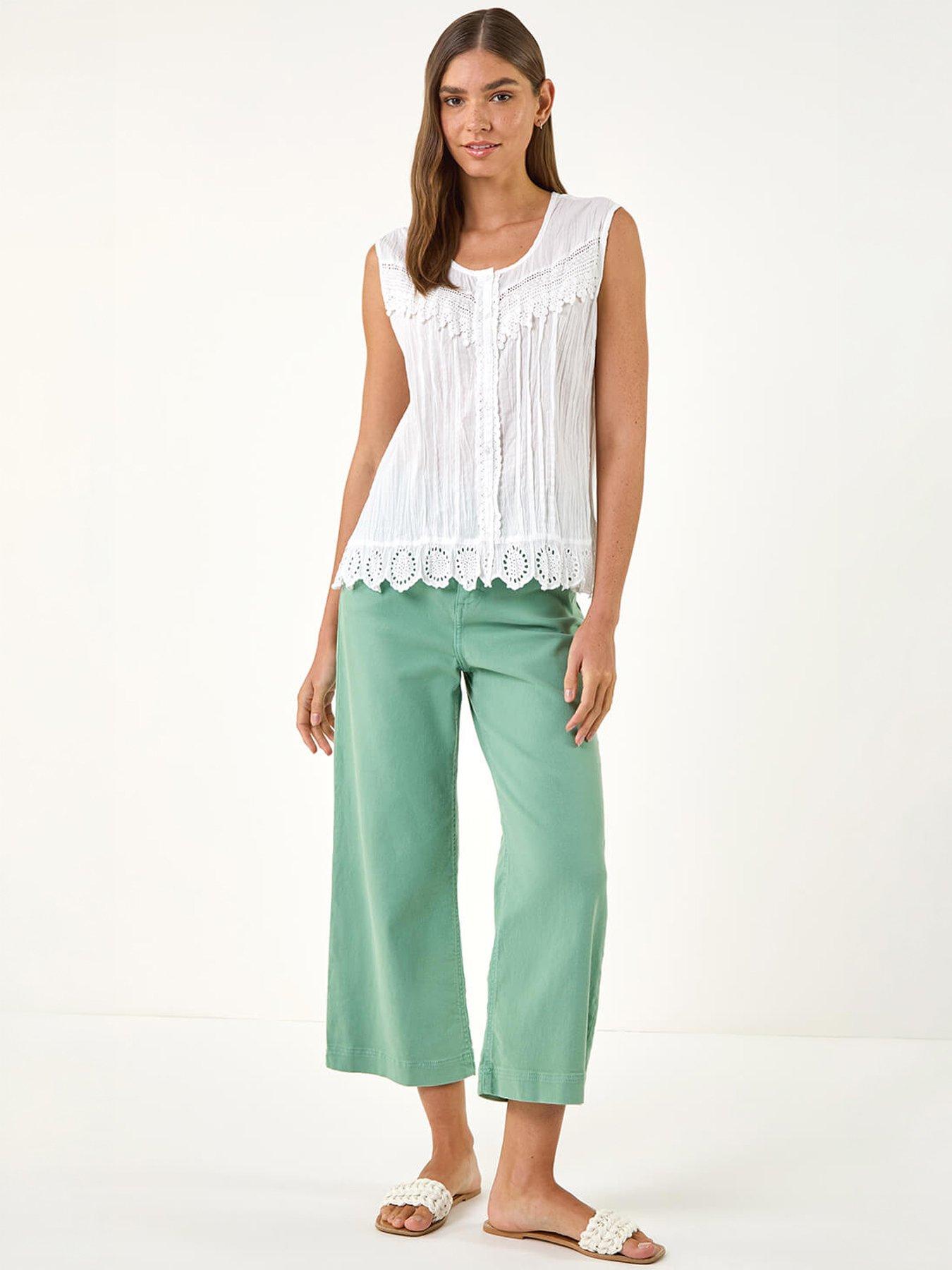 Image 5 of 5 of Roman Cotton Lace Crinkle Blouse