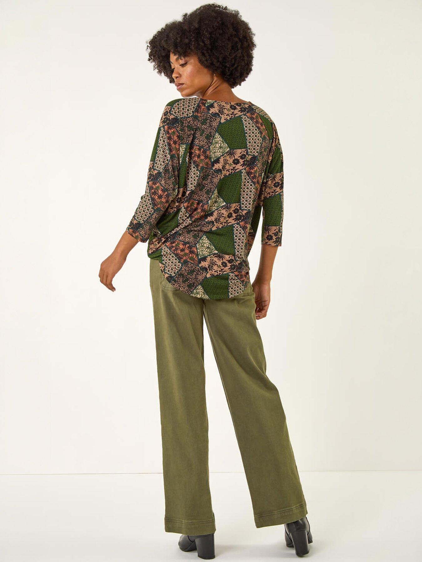 Image 4 of 5 of Roman Floral Patchwork Stretch Top