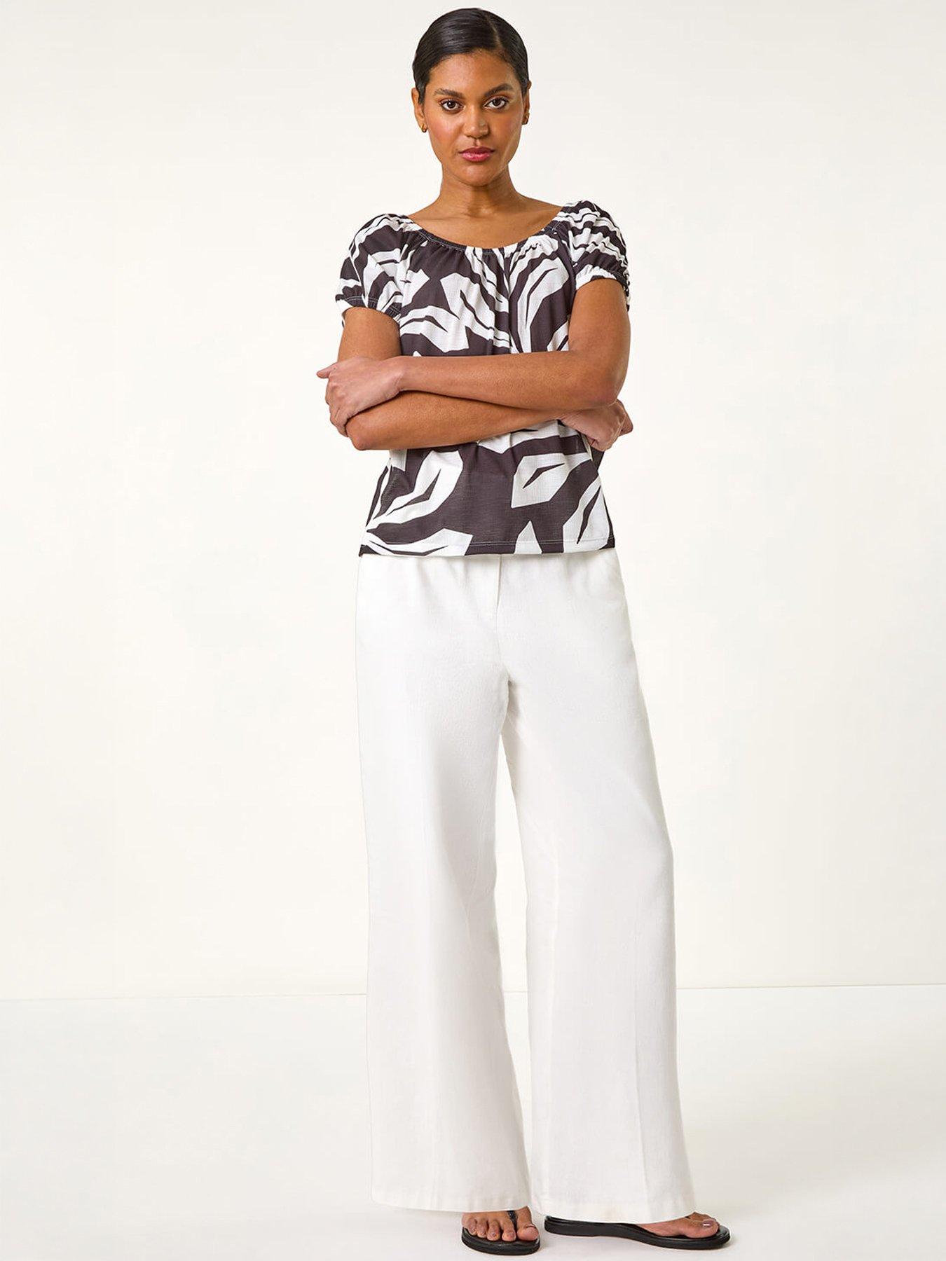 Image 5 of 5 of Roman Abstract Print Bardot Top