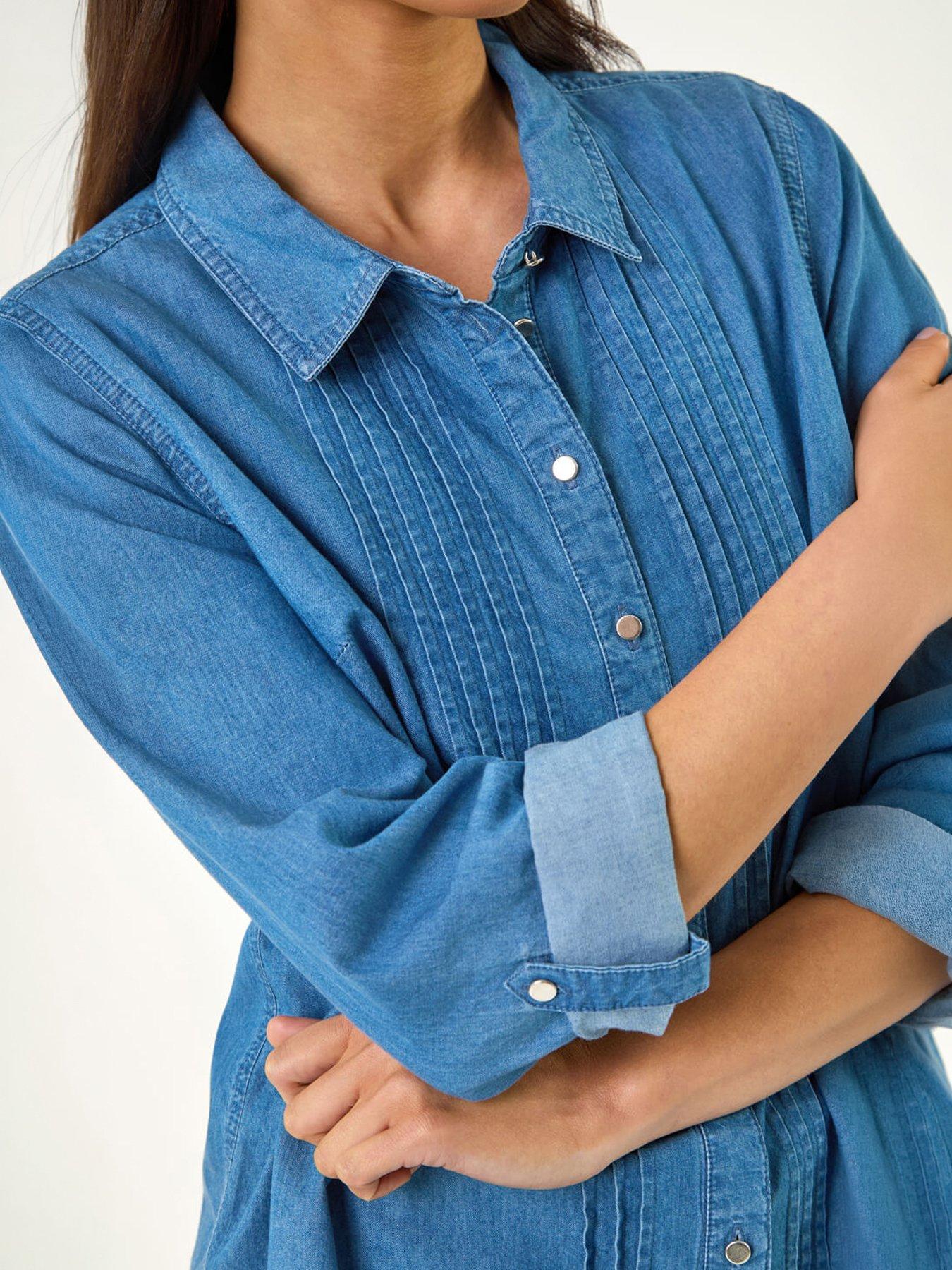  image of roman-petite-pintuck-buttoned-blouse