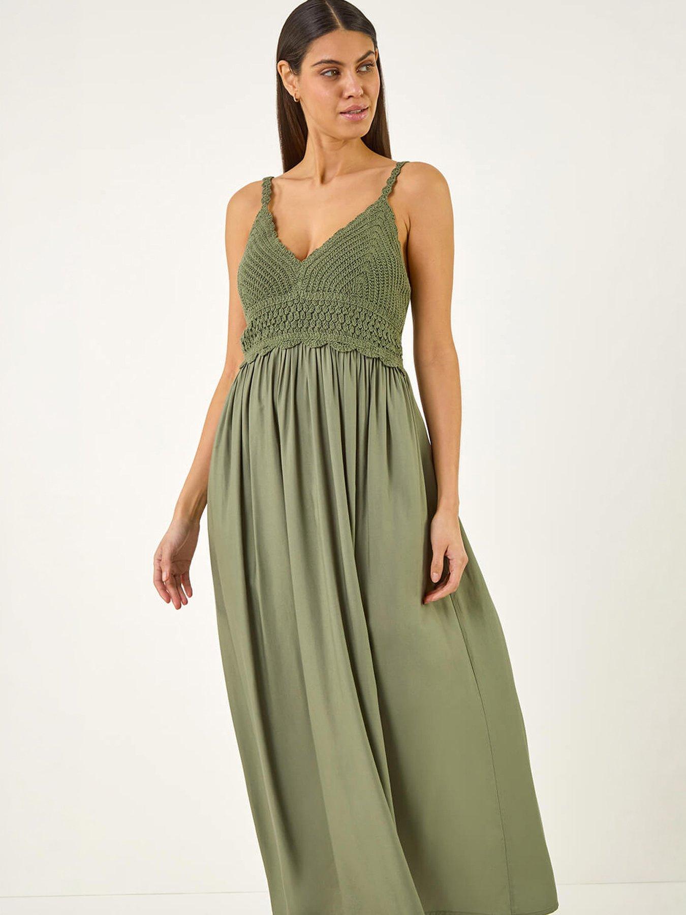 Image 3 of 5 of Roman Crochet Strappy Midi Dress
