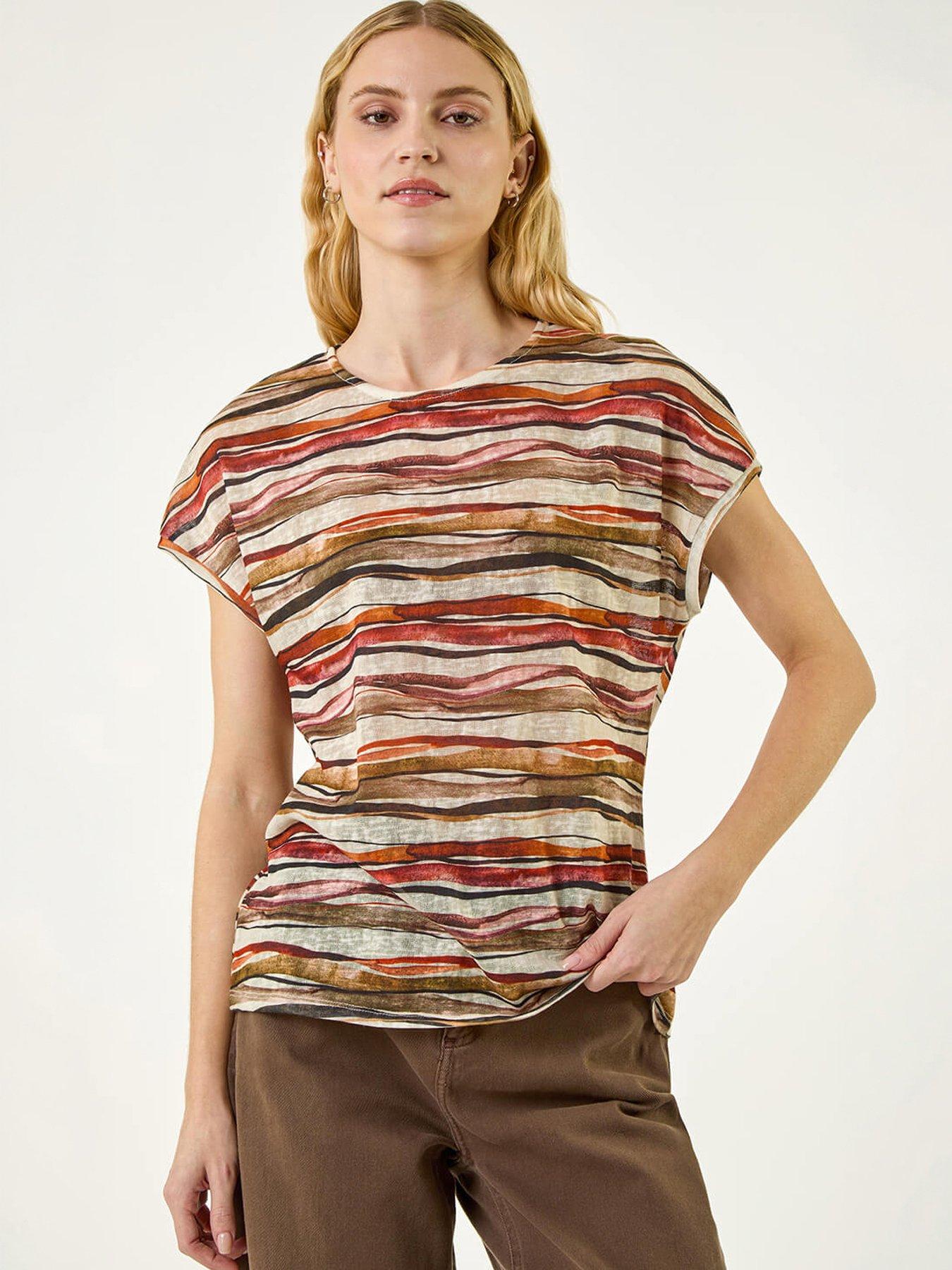 Roman Abstract Print Top