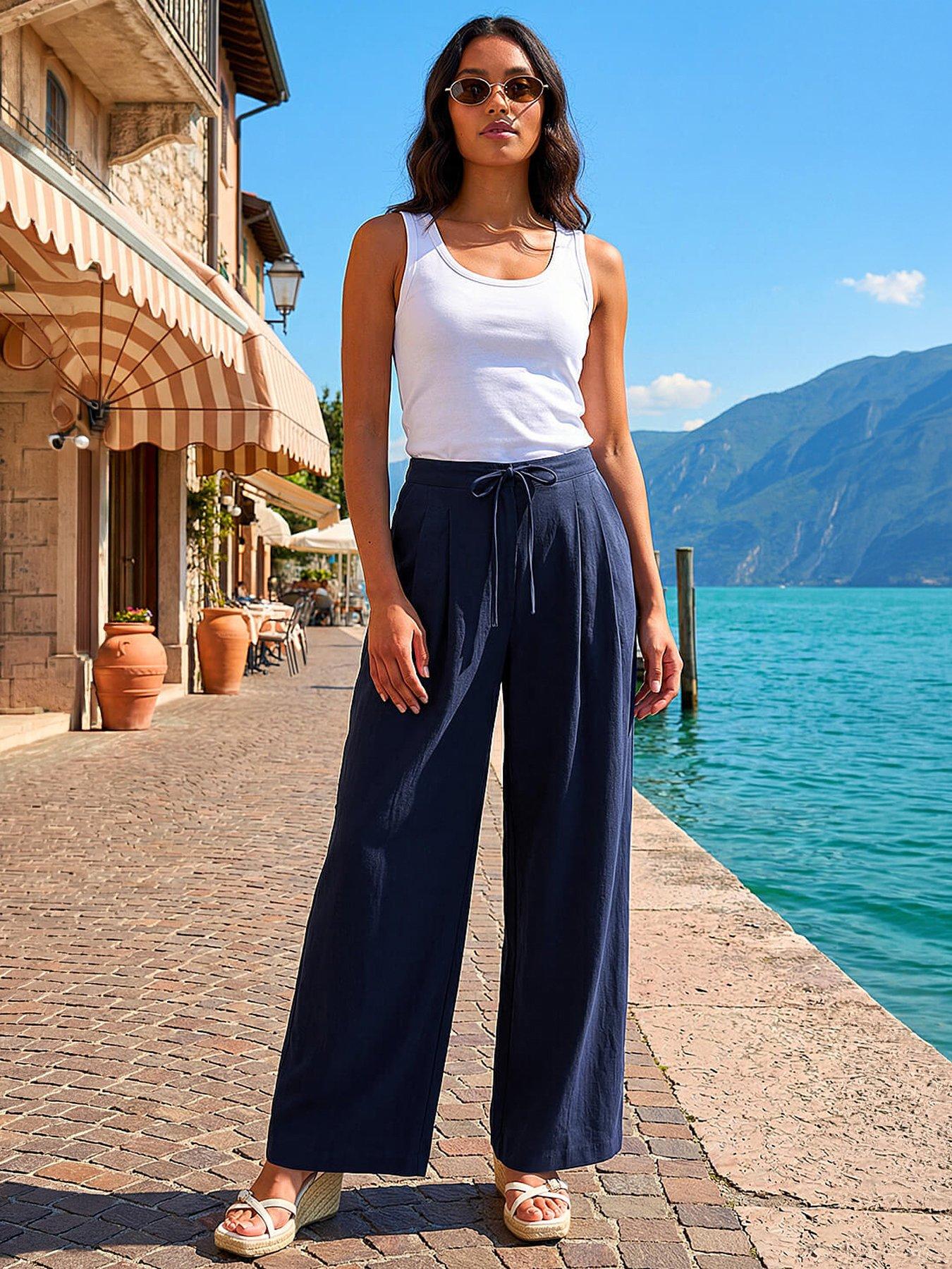 Roman Fluid Tie Front Smart Trouser