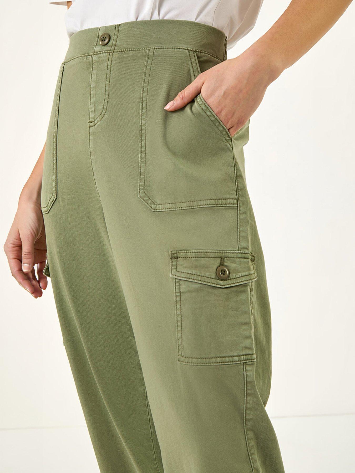  image of roman-petite-cotton-cargo-stretch-trousers