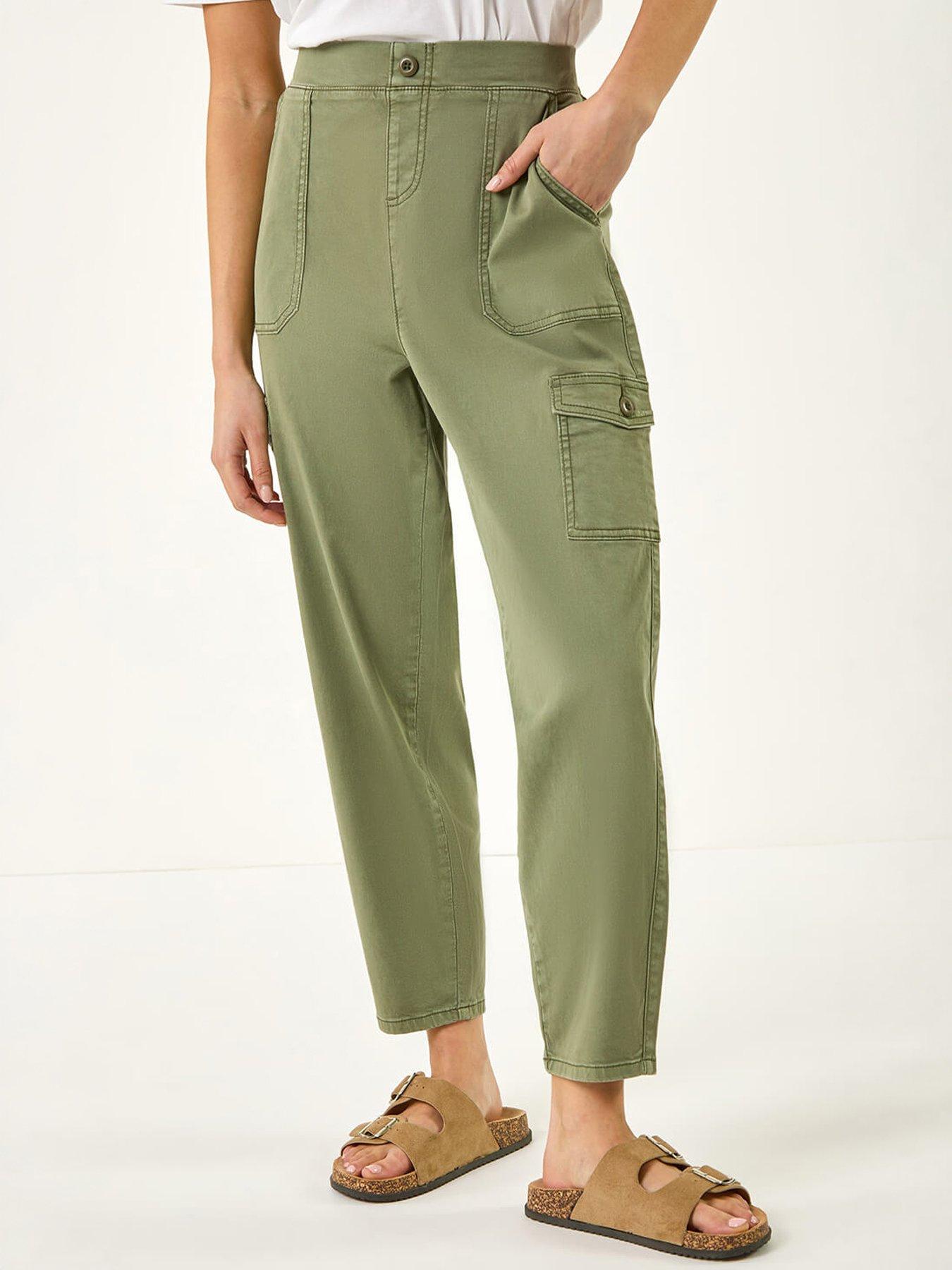  image of roman-petite-cotton-cargo-stretch-trousers