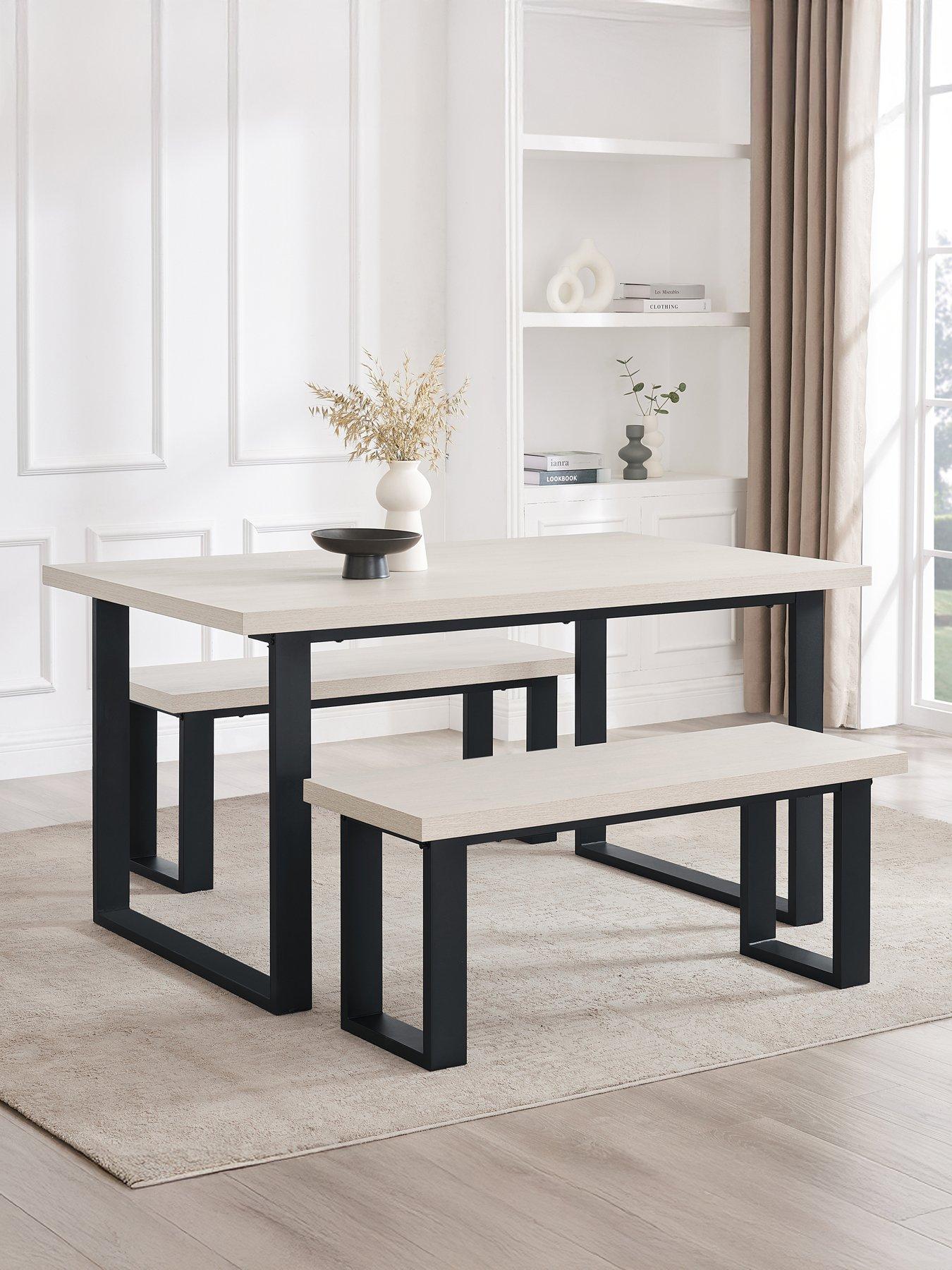 Image 1 of 7 of Dusk Harper 4-6 Seater Dining Table - Wood/Black