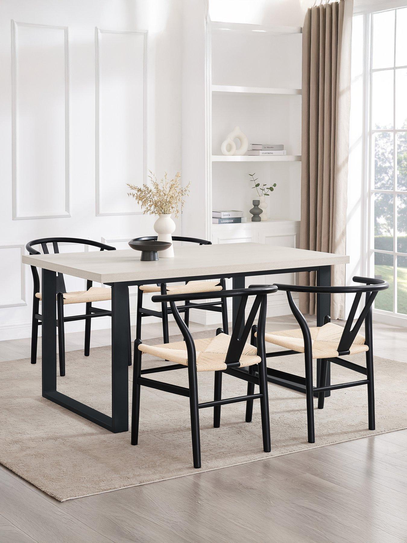 Image 4 of 7 of Dusk Harper 4-6 Seater Dining Table - Wood/Black