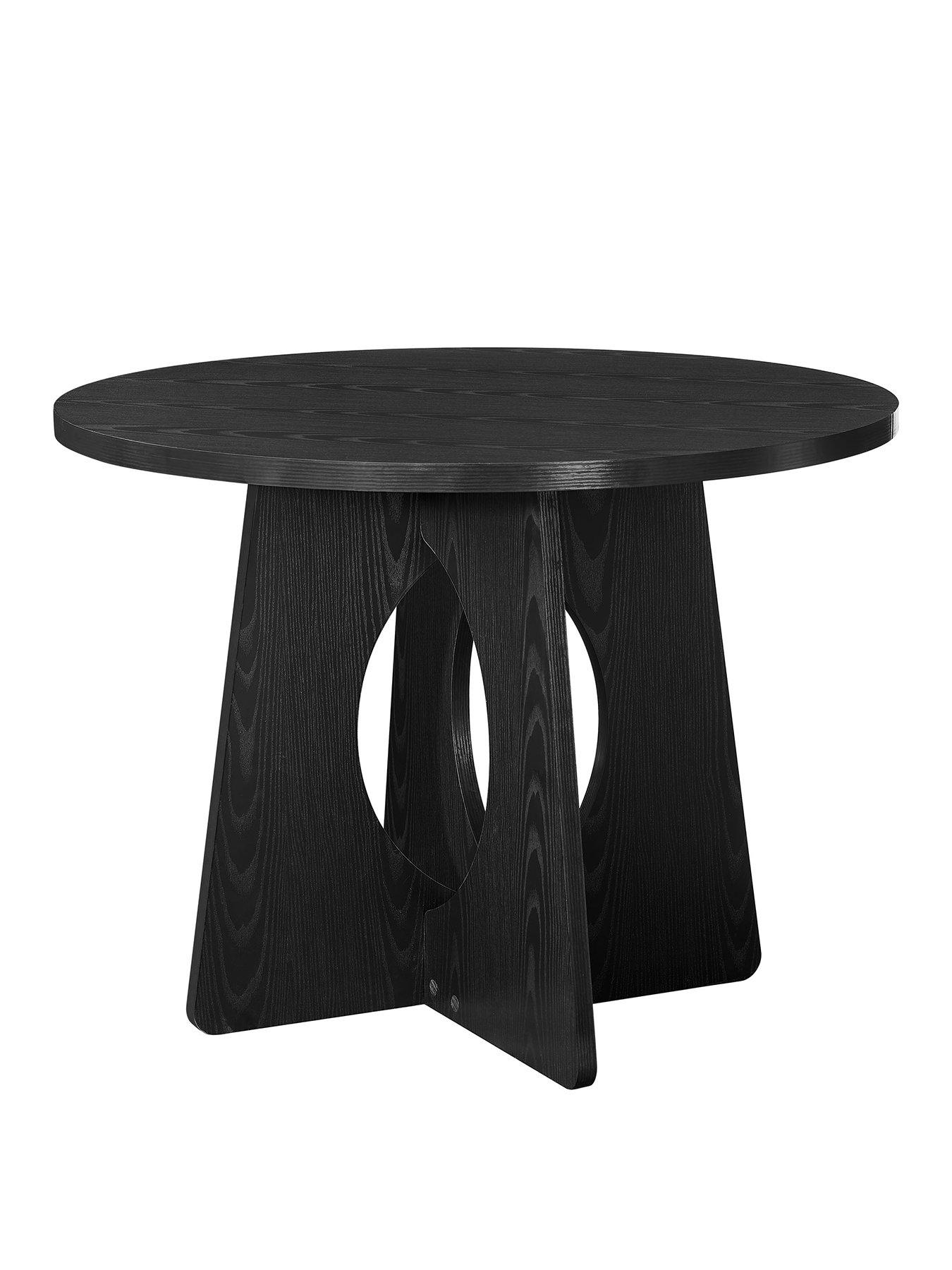 Image 2 of 6 of Dusk Lucy Black Round 4 Seater Dining Table