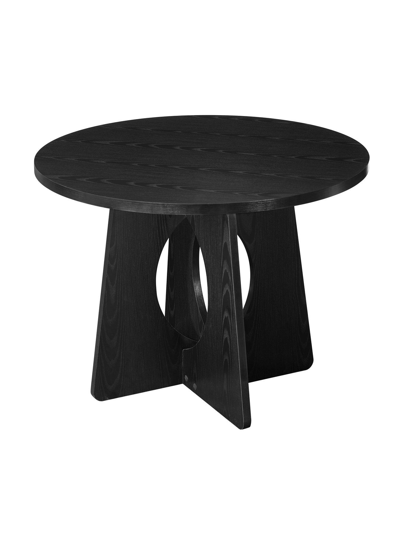 Image 3 of 6 of Dusk Lucy Black Round 4 Seater Dining Table