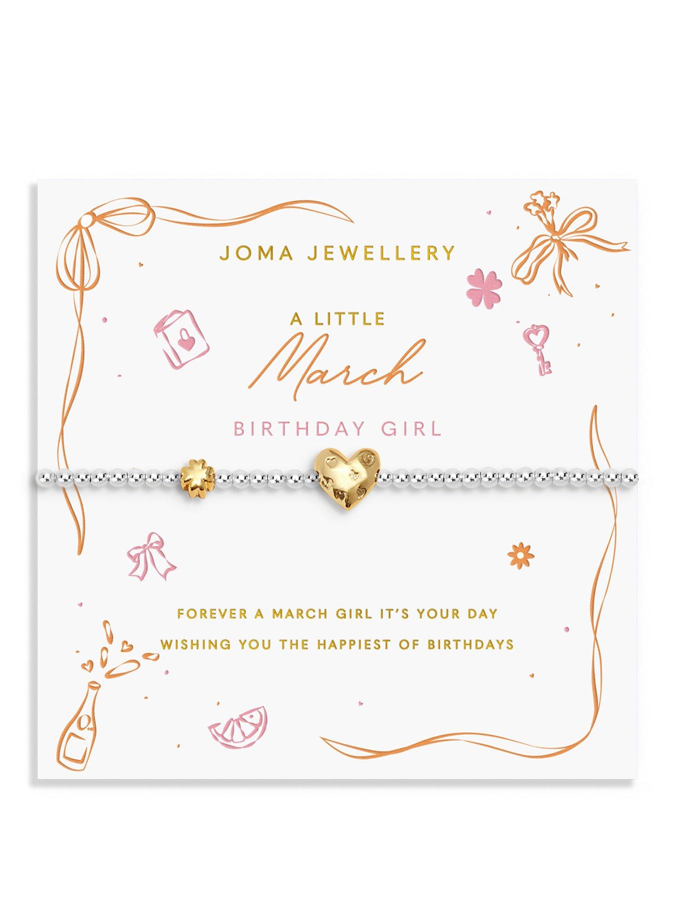 Image 1 of 5 of Joma Jewellery BIRTH MONTH A LITTLE , MARCH , Silver & Gold Plated , Bracelet , 17.5cm stretch