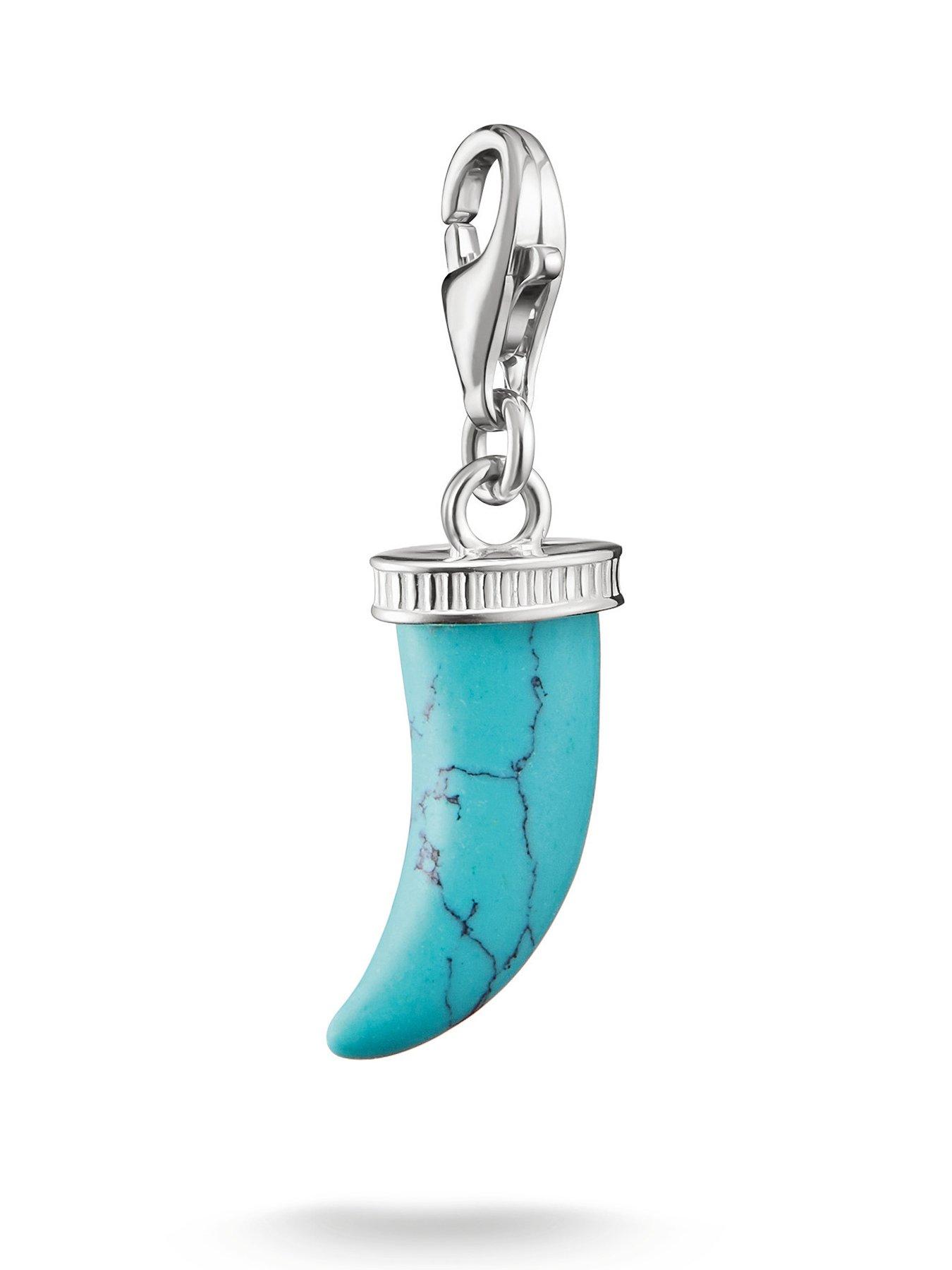 front image of thomas-sabo-charm-original-tooth-imitation-turquoise