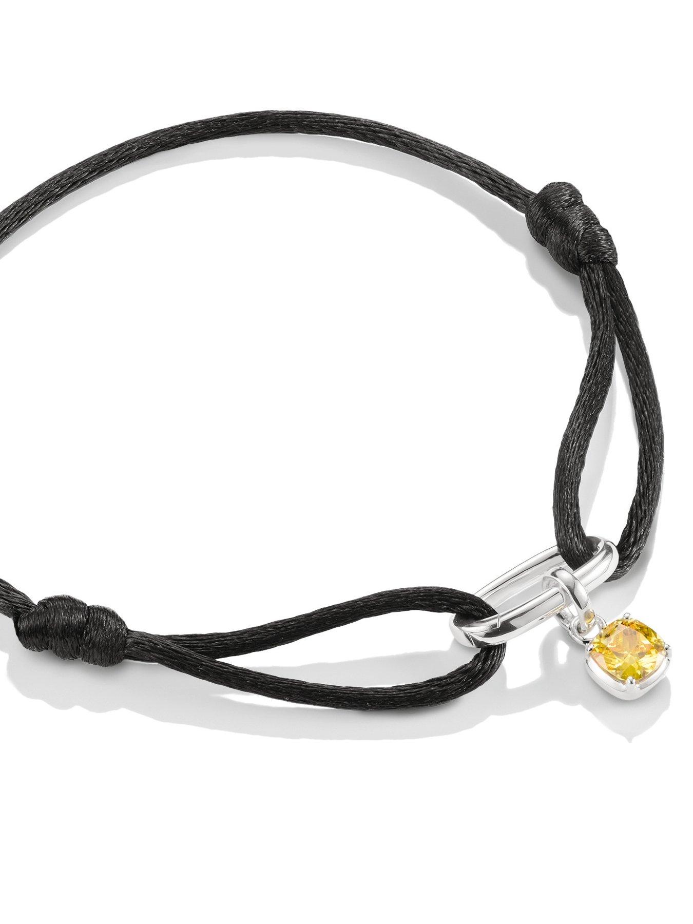 stillFront image of thomas-sabo-charm-connect-textile-bracelet-black