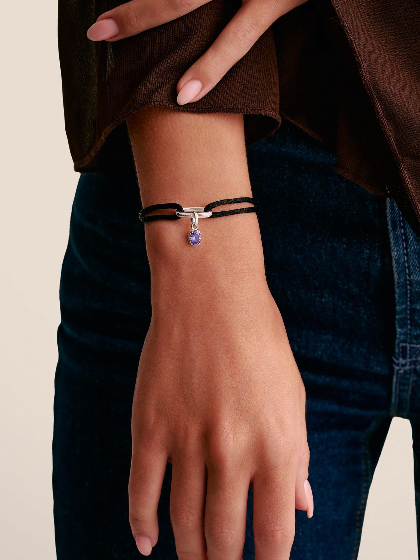  image of thomas-sabo-charm-connect-textile-bracelet-black