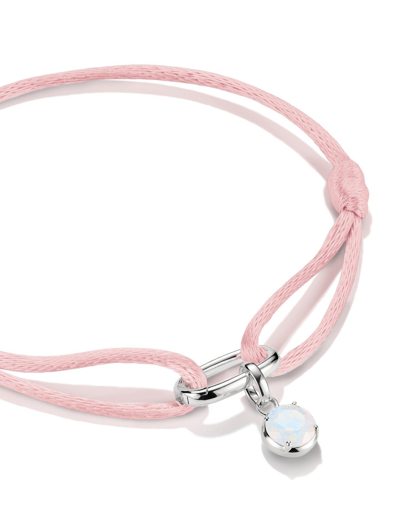 stillFront image of thomas-sabo-charm-connect-textile-bracelet-pink
