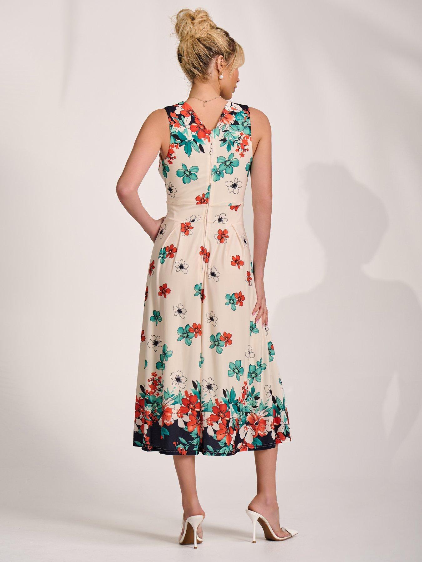 Image 2 of 7 of Jolie Moi Jersey Sleeveless Midi Dress - White