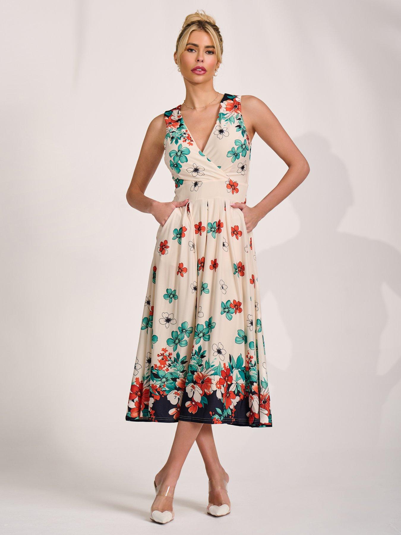 Image 3 of 7 of Jolie Moi Jersey Sleeveless Midi Dress - White