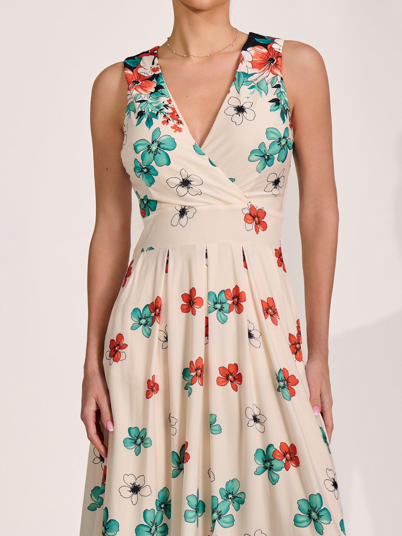Image 4 of 7 of Jolie Moi Jersey Sleeveless Midi Dress - White