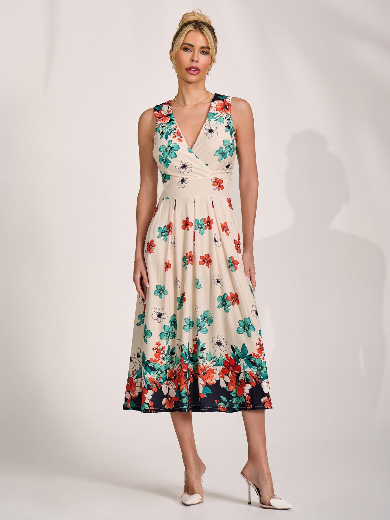 Image 5 of 7 of Jolie Moi Jersey Sleeveless Midi Dress - White