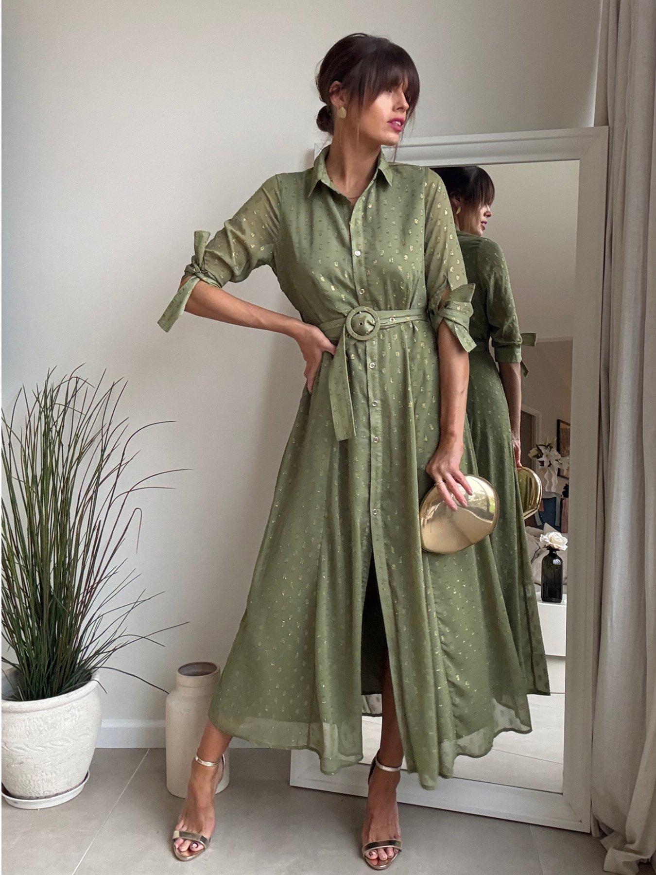 Style Cheat Daphne Shirt Dress - Green