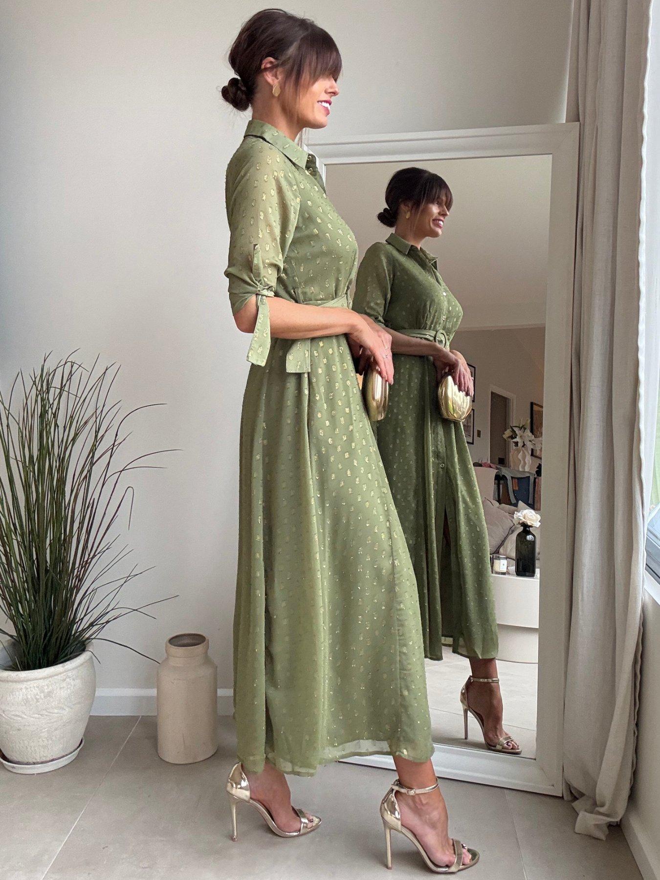 Image 3 of 4 of Style Cheat Daphne Shirt Dress - Green