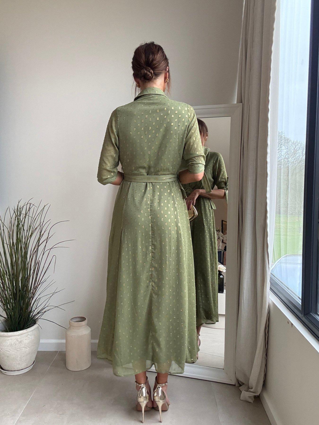 Image 4 of 4 of Style Cheat Daphne Shirt Dress - Green
