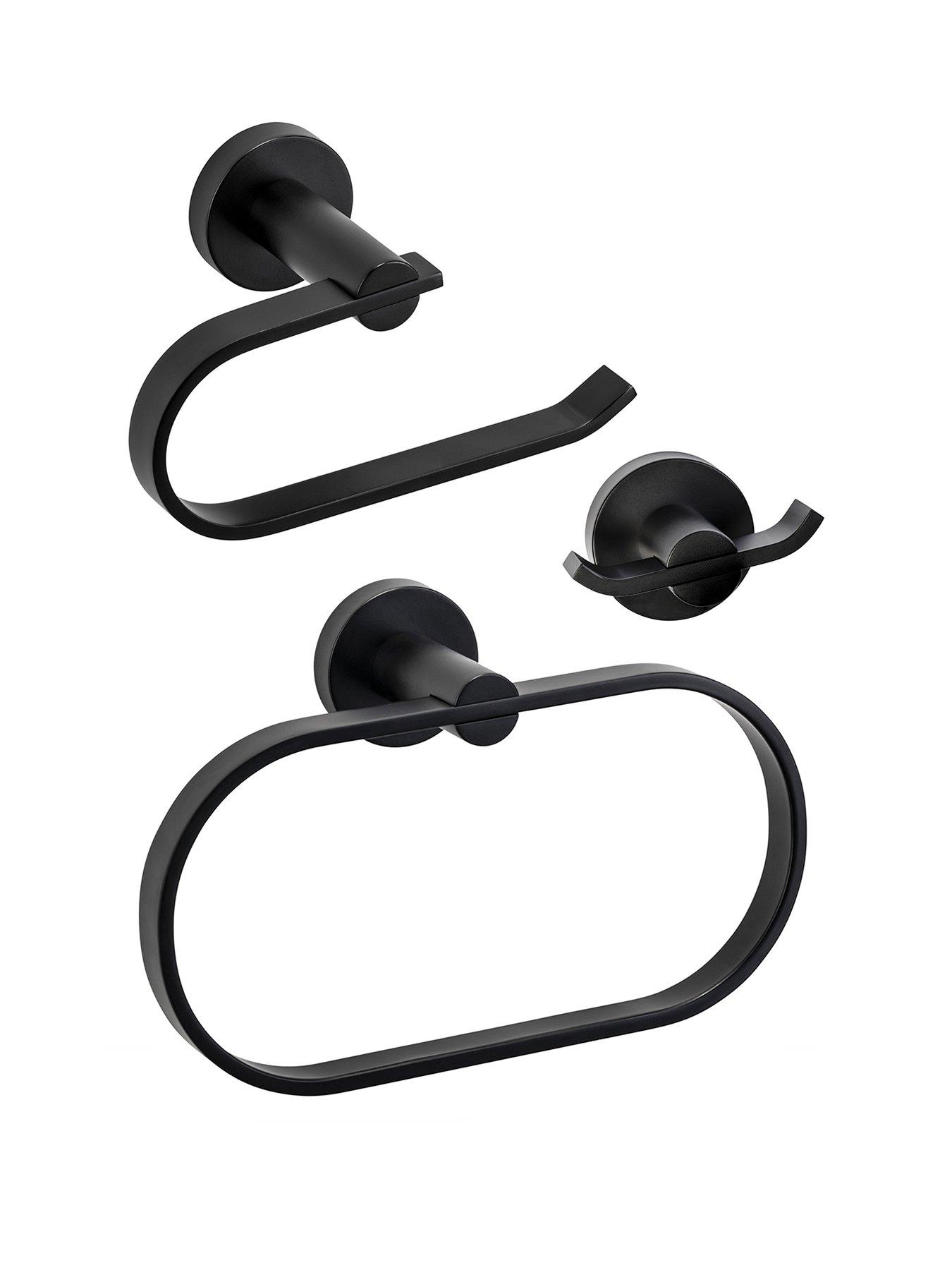 Image 2 of 6 of Croydex Metra 3 Piece Accessory Set - Robe Hook, Toilet Roll Holder, Towel Ring