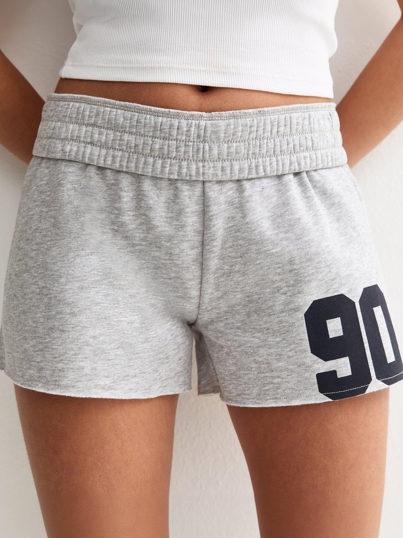 New Look 915 Girls 90 Logo Jersey Shorts - Dark Grey