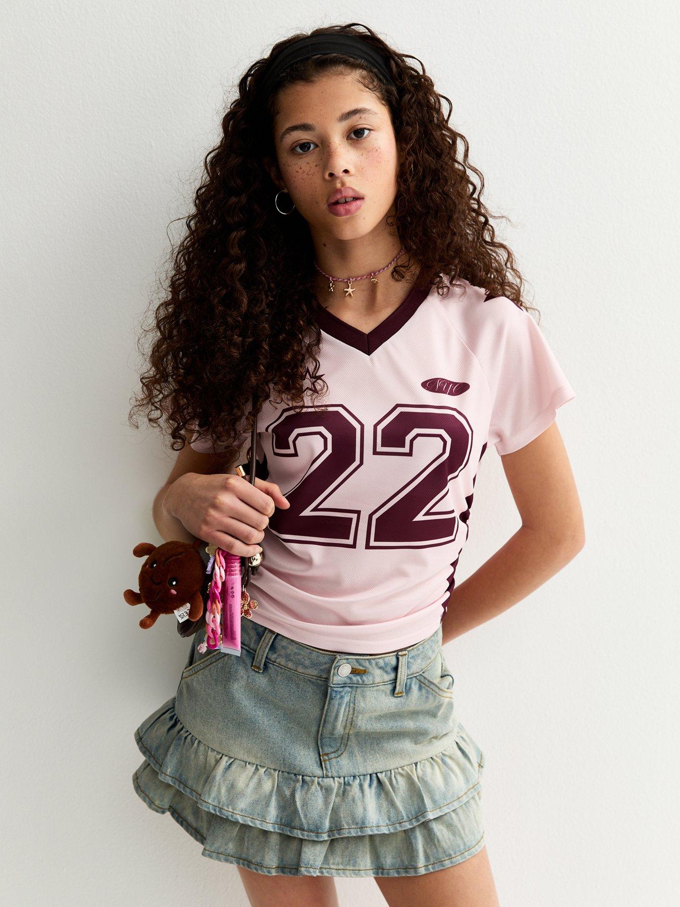new-look-915-girls-ruched-side-crop-football-top-light-pink