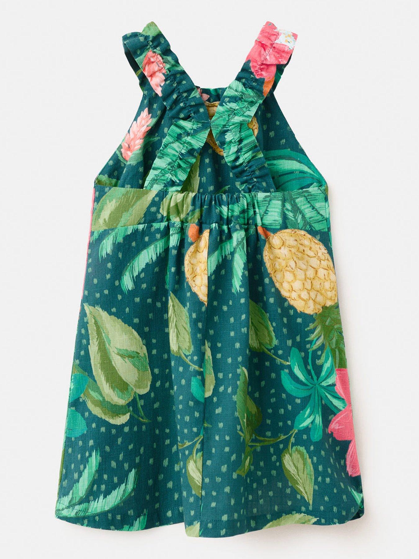 Image 3 of 6 of Mango Younger Girls Floral Dress - Green