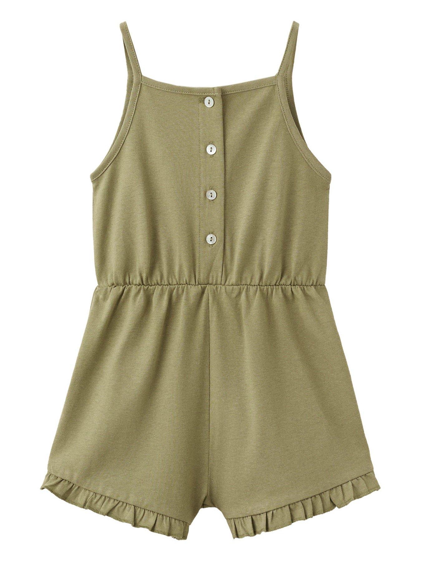 Image 1 of 4 of Mango Younger Girls Playsuit - Khaki