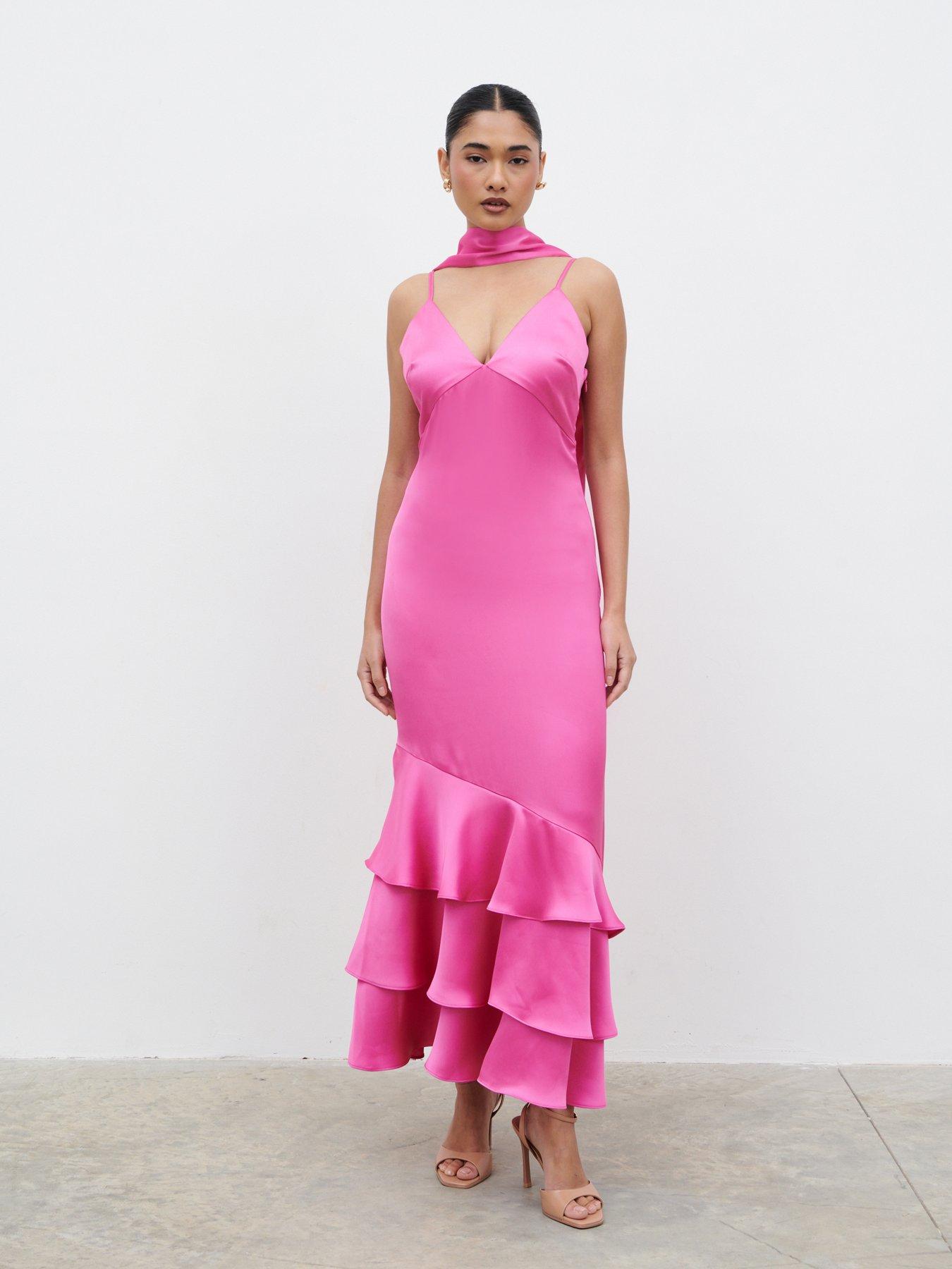 Pretty Lavish Serita V Neck Tiered Maxi Dress
