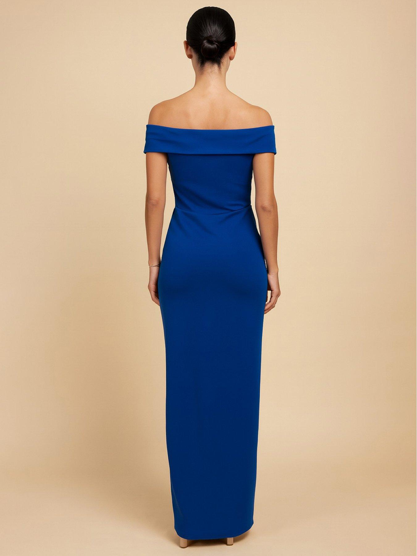 Image 2 of 4 of Little Mistress Cobalt Bardot Maxi Dress - Blue