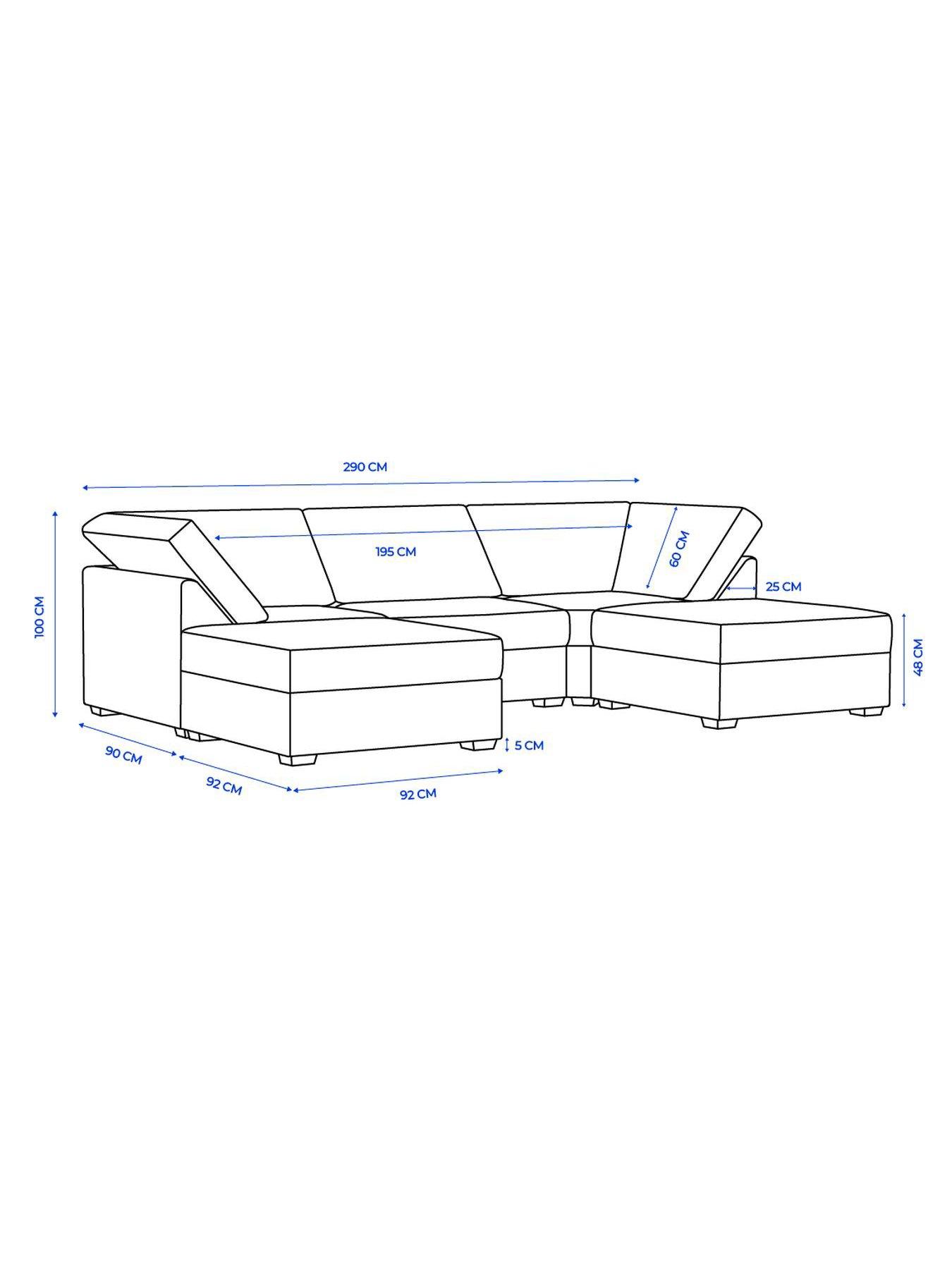 Image 6 of 6 of Aspire Nestle U Shaped Sofa - Jumbo Cord