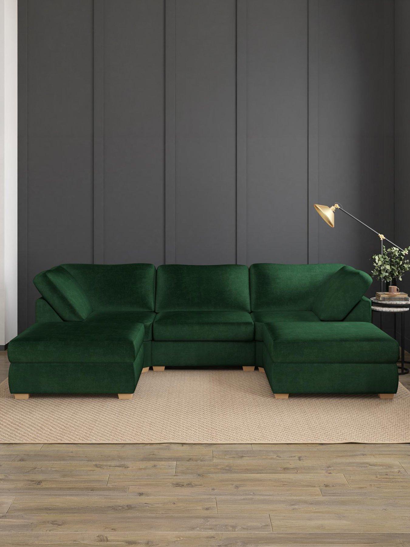 Aspire Nestle U Shaped Sofa - Velvet